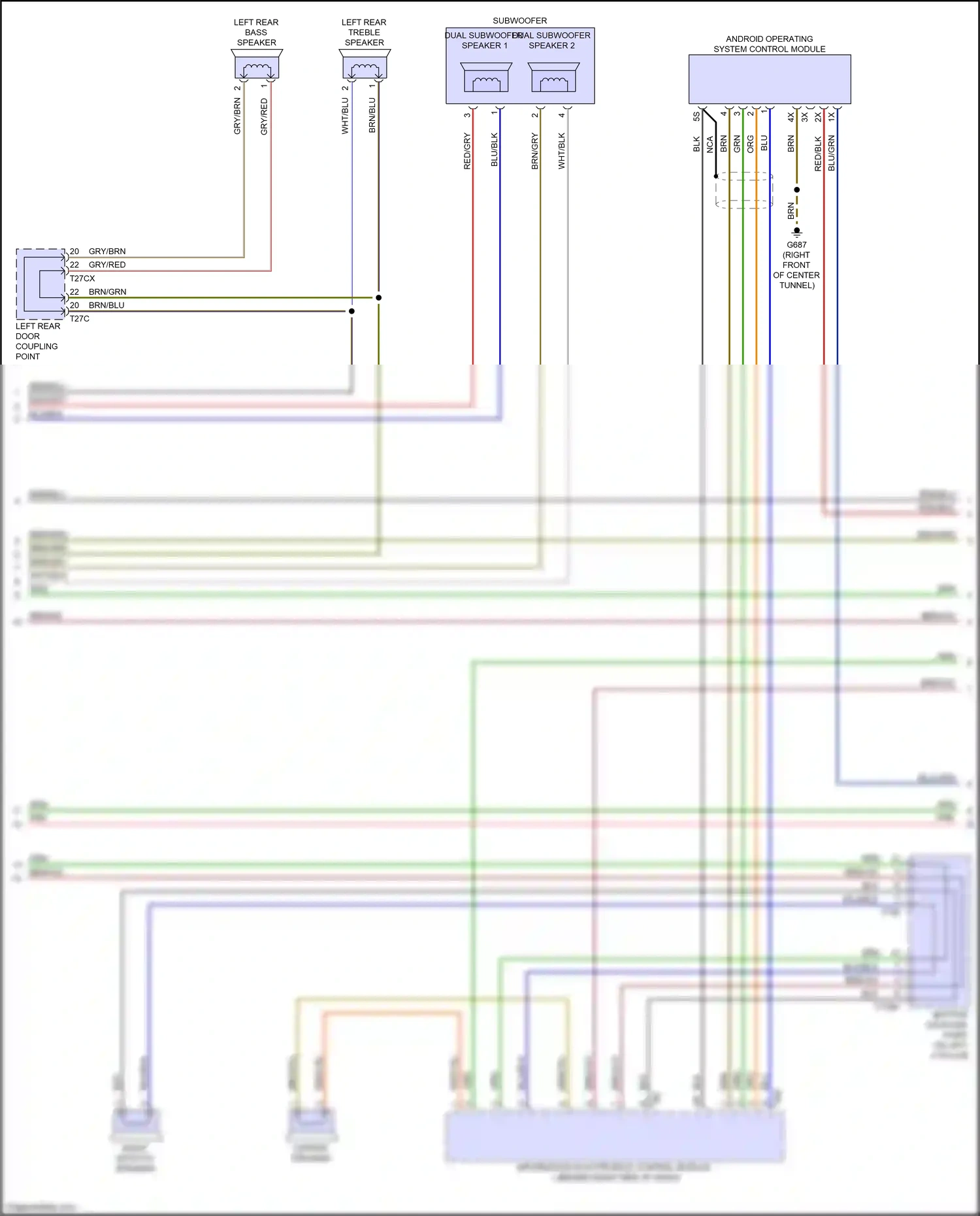 Wiring diagram left rear door coupling point for Audi A8 D5 facelift (2021-2024) (8 of 28)