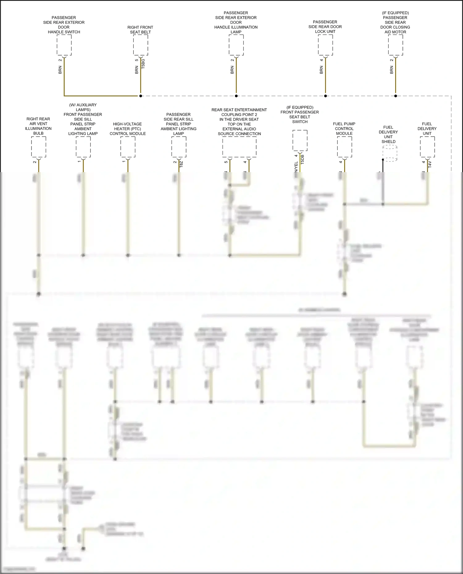 Wiring diagram passenger side rear door control module for Audi A8 D5 facelift (2021-2024) (3 of 10)