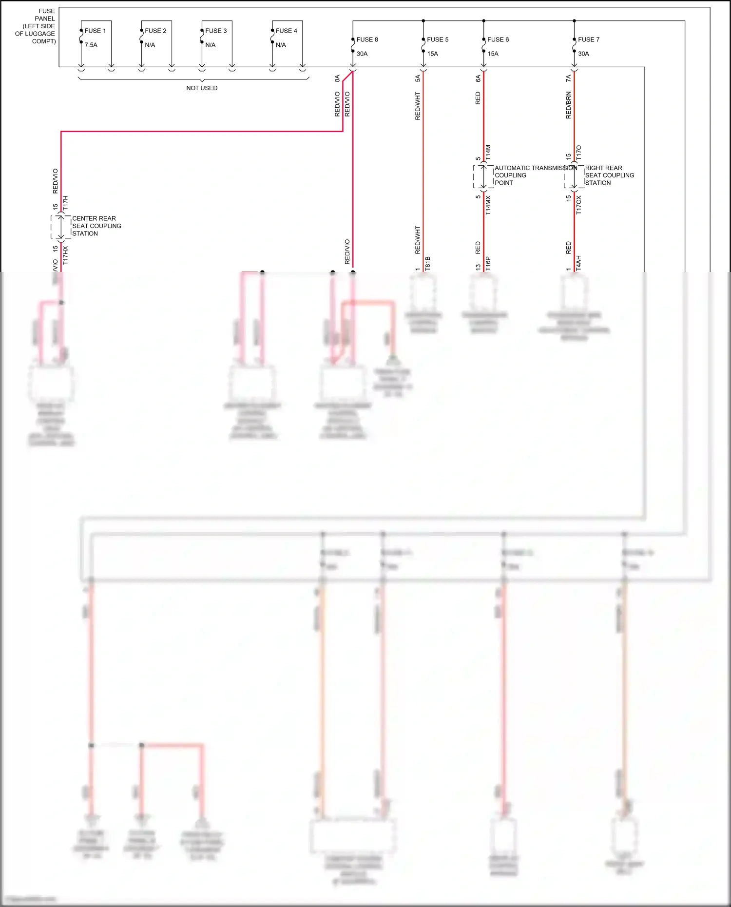 Wiring diagram passenger side rear seat adjustment control module for Audi A8 D5 facelift (2021-2024) (7 of 7)
