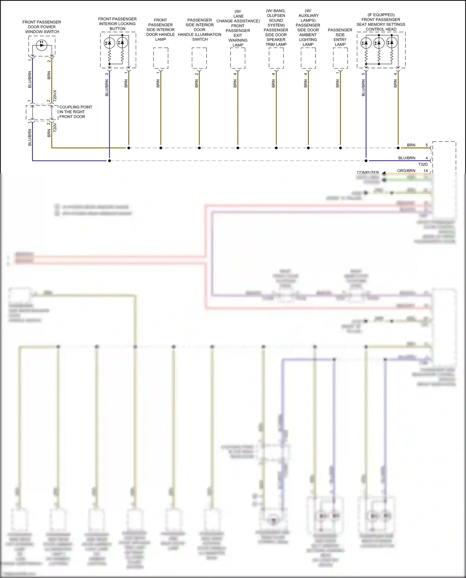 Wiring diagram right front door coupling point for Audi A8 D5 facelift (2021-2024) (4 of 32)