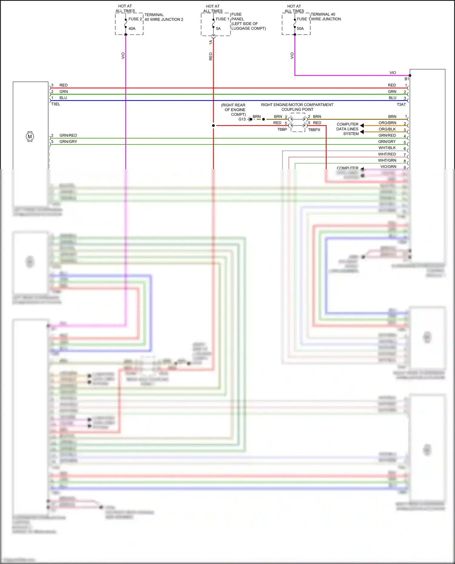 Wiring diagram suspension stabilization control module 1 for Audi A8 D5 facelift (2021-2024) (1 of 6)