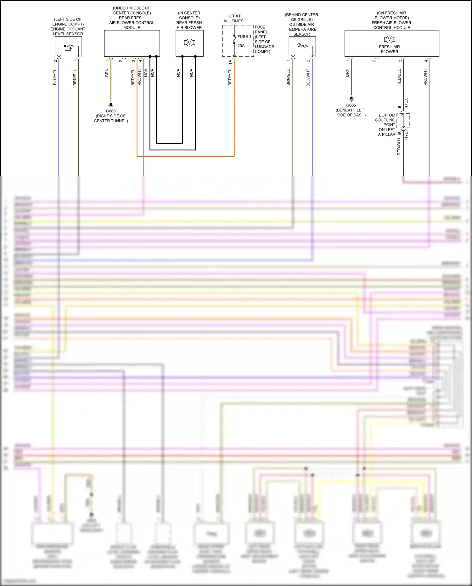 Wiring diagram windshield washer fluid level sensor for Audi A8 D5 facelift (2021-2024) (1 of 5)