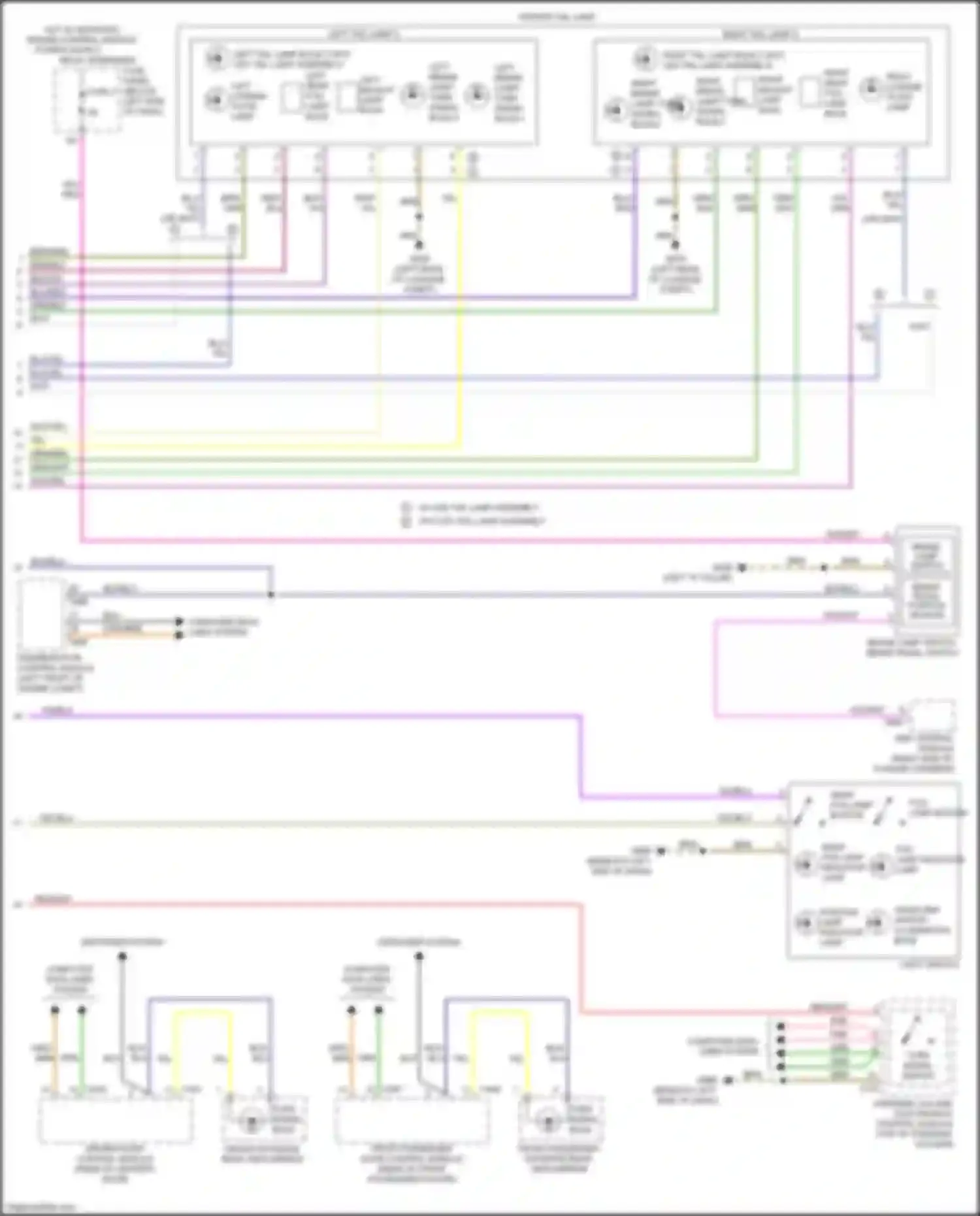Wiring diagram brake lamp switch, brake pedal switch for Audi A8 D5 (2017-2022) (1 of 2)