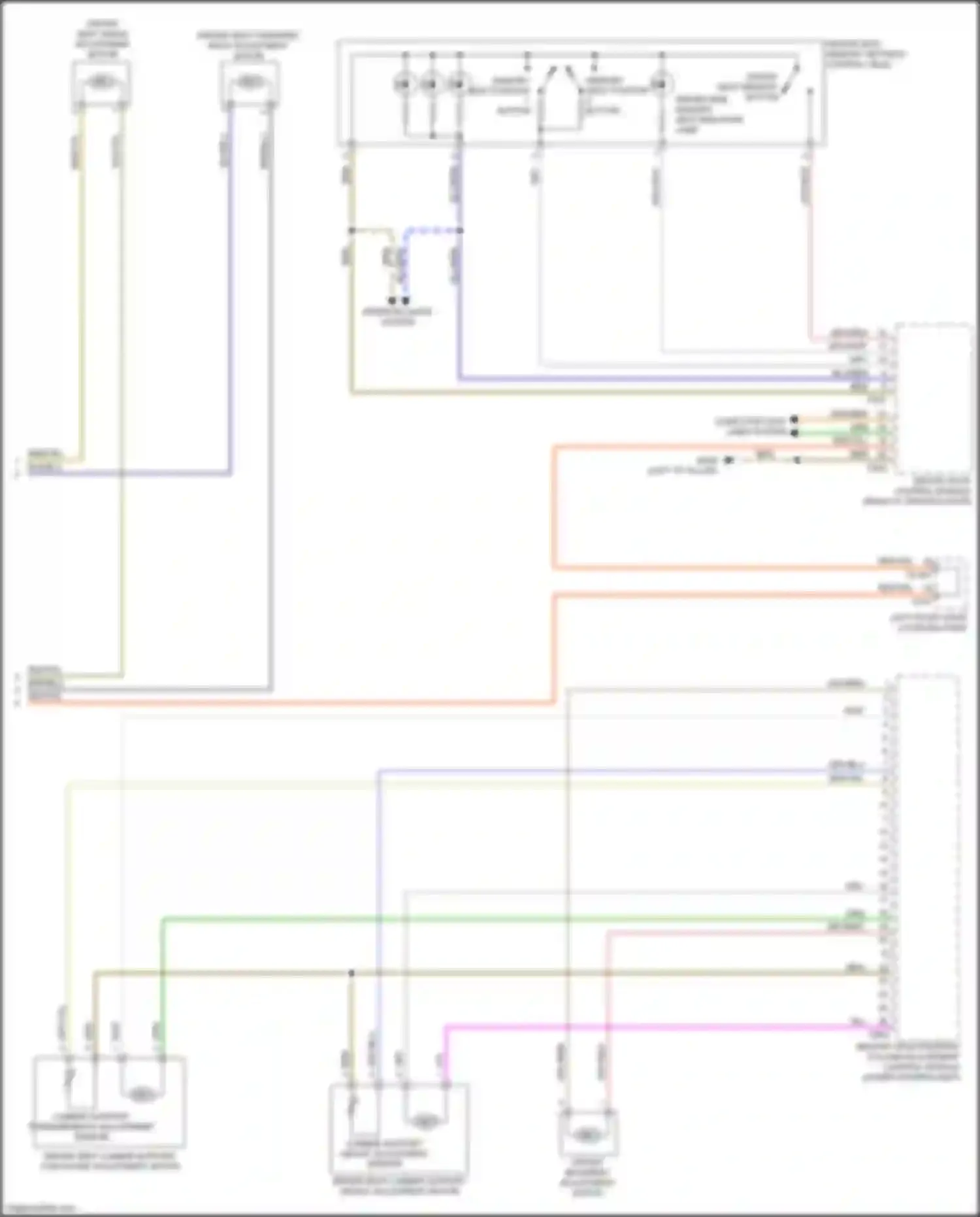 Wiring diagram driver seat lumbar support height adjustment motor for Audi A8 D5 (2017-2022) (1 of 2)