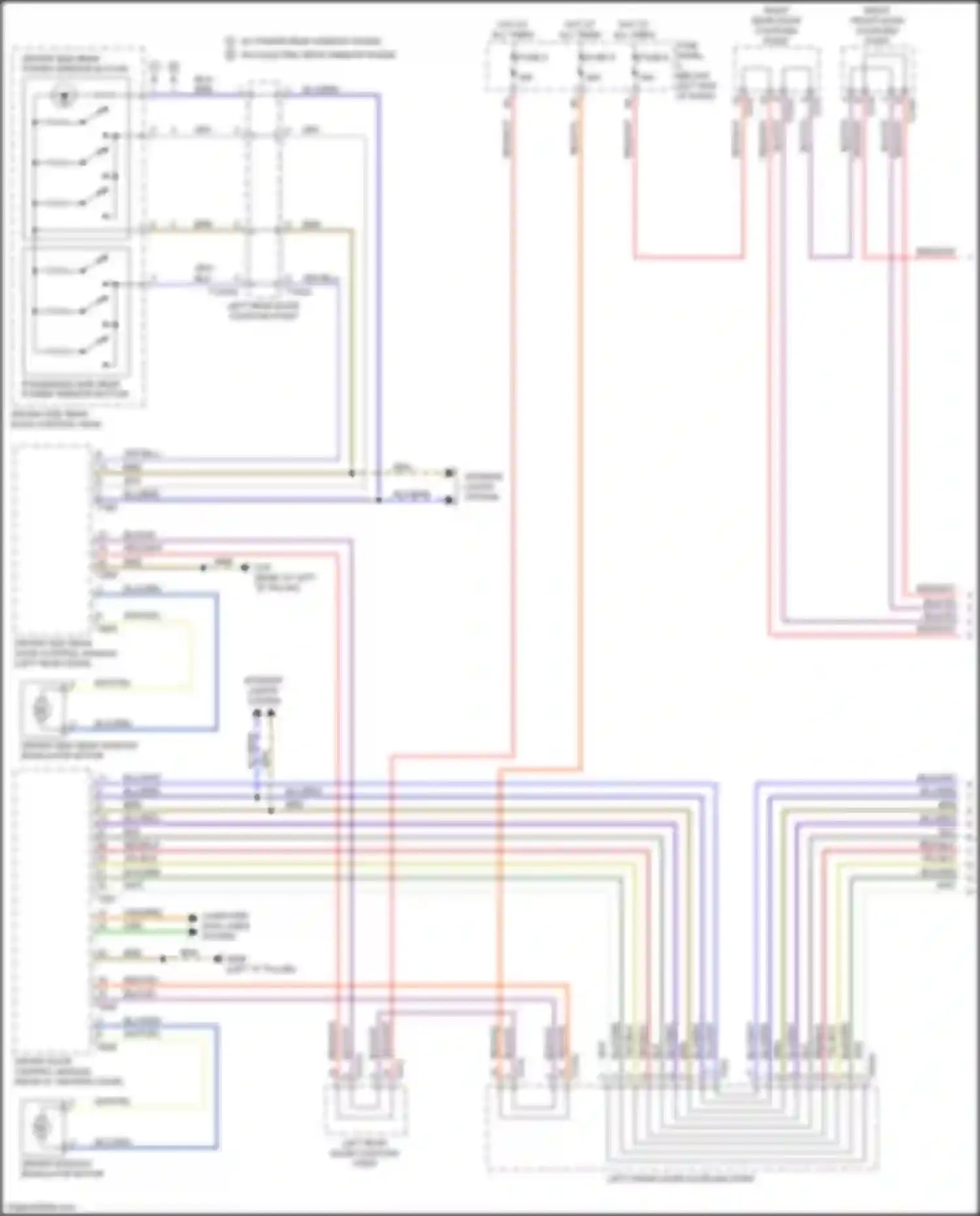 Wiring diagram driver side rear power window button for Audi A8 D5 (2017-2022) (1 of 2)