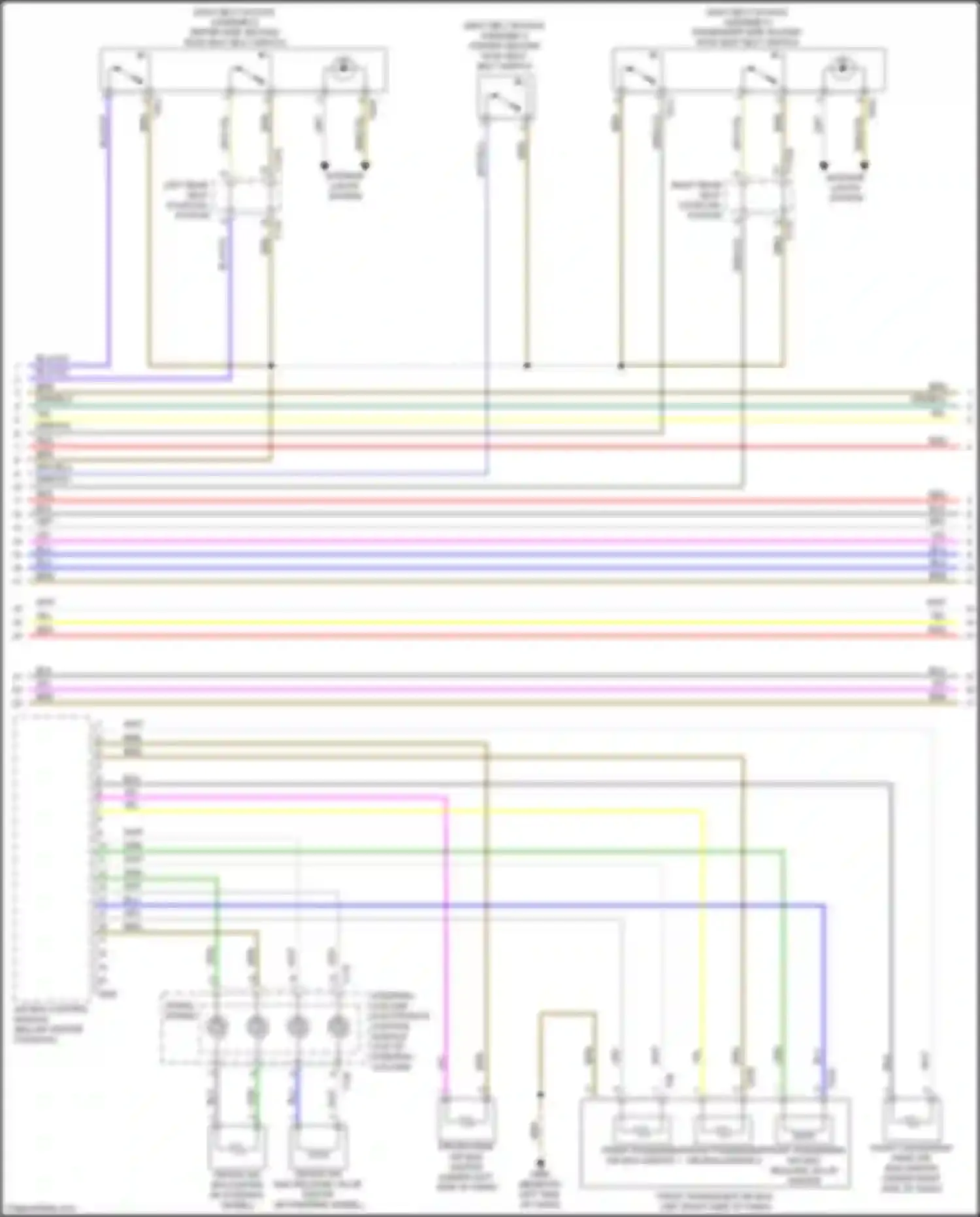 Wiring diagram driver side second row seat belt switch for Audi A8 D5 (2017-2022) (3 of 3)