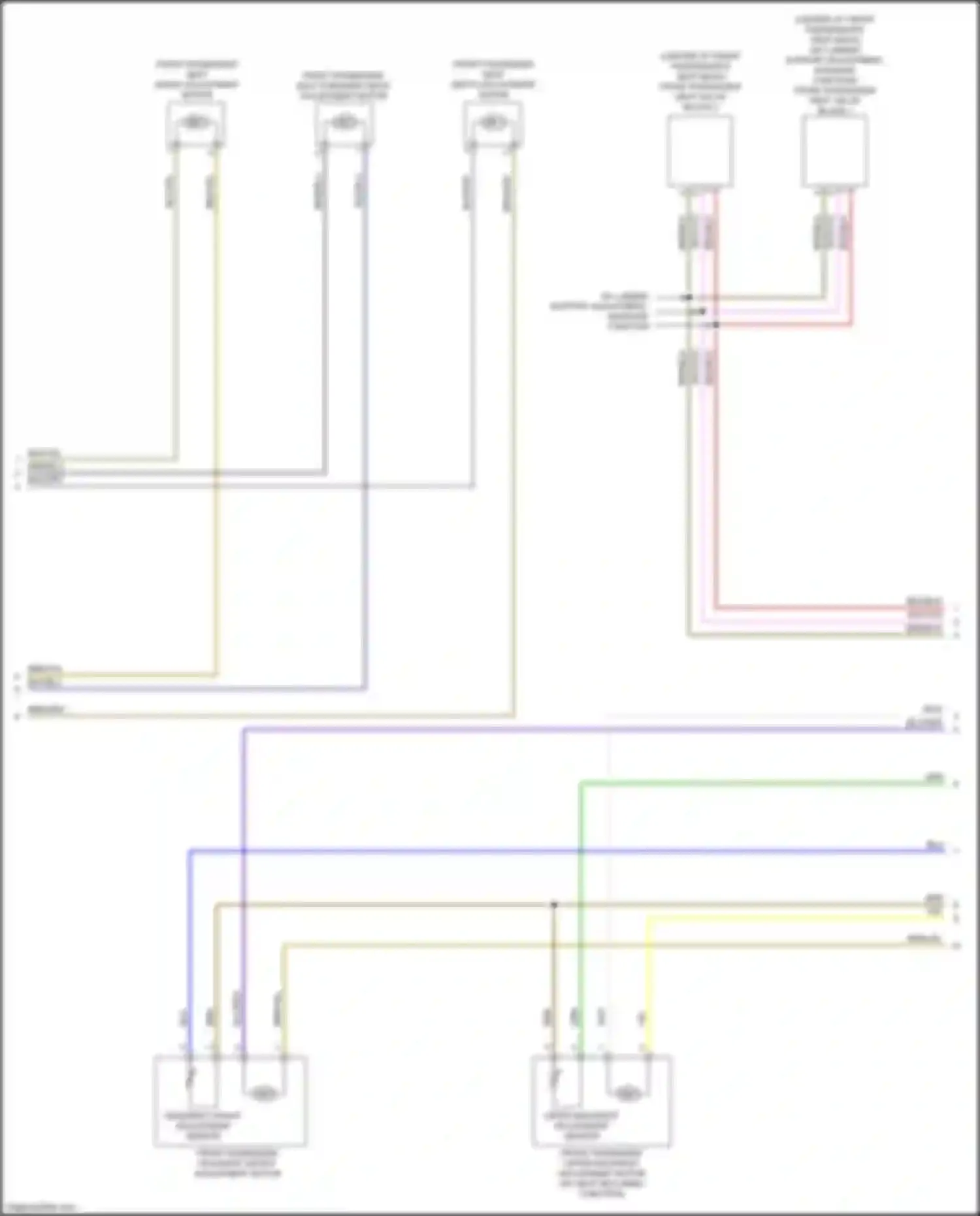 Wiring diagram front passenger headrest height adjustment motor for Audi A8 D5 (2017-2022) (2 of 2)
