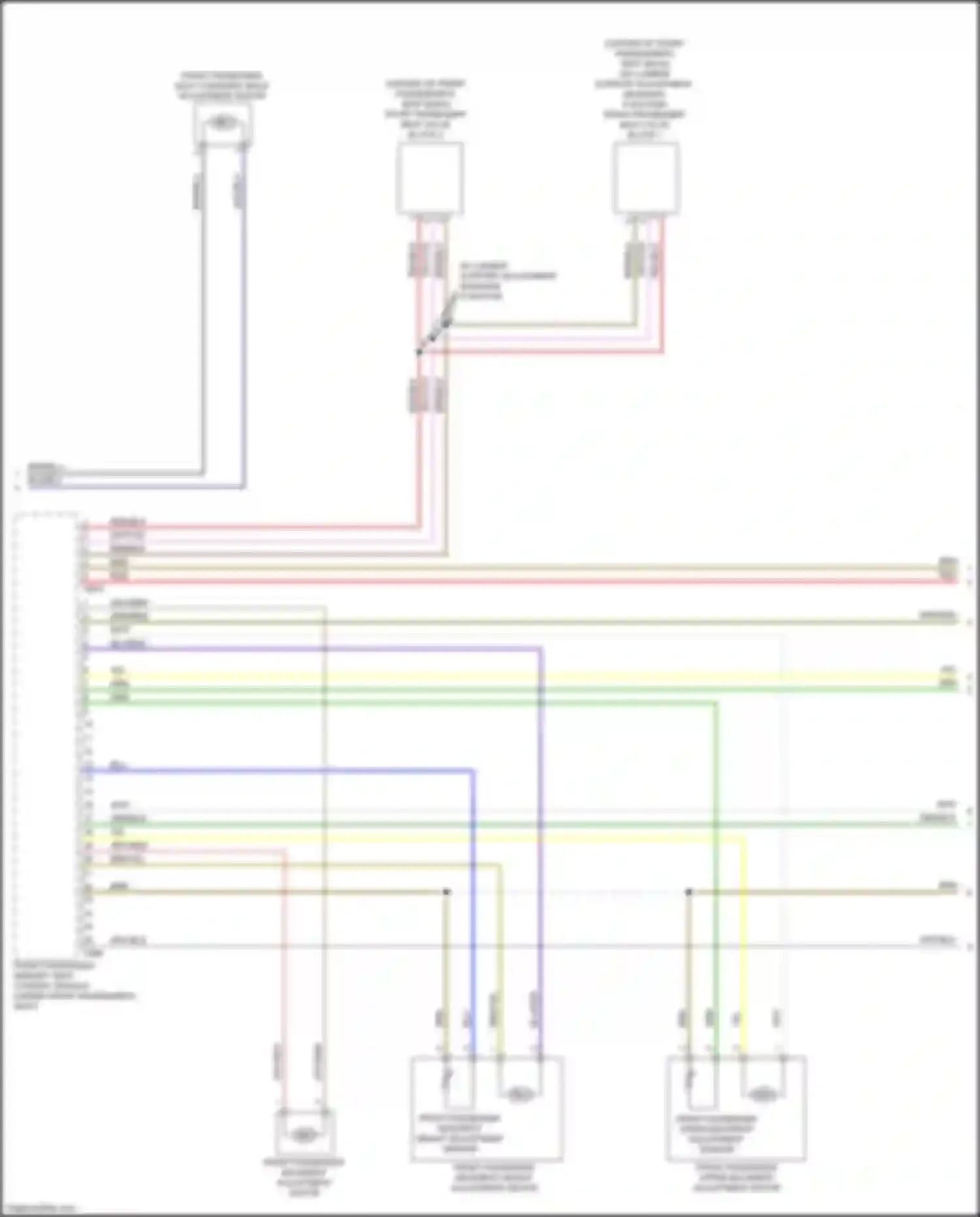 Wiring diagram front passenger headrest height adjustment motor for Audi A8 D5 (2017-2022) (1 of 2)