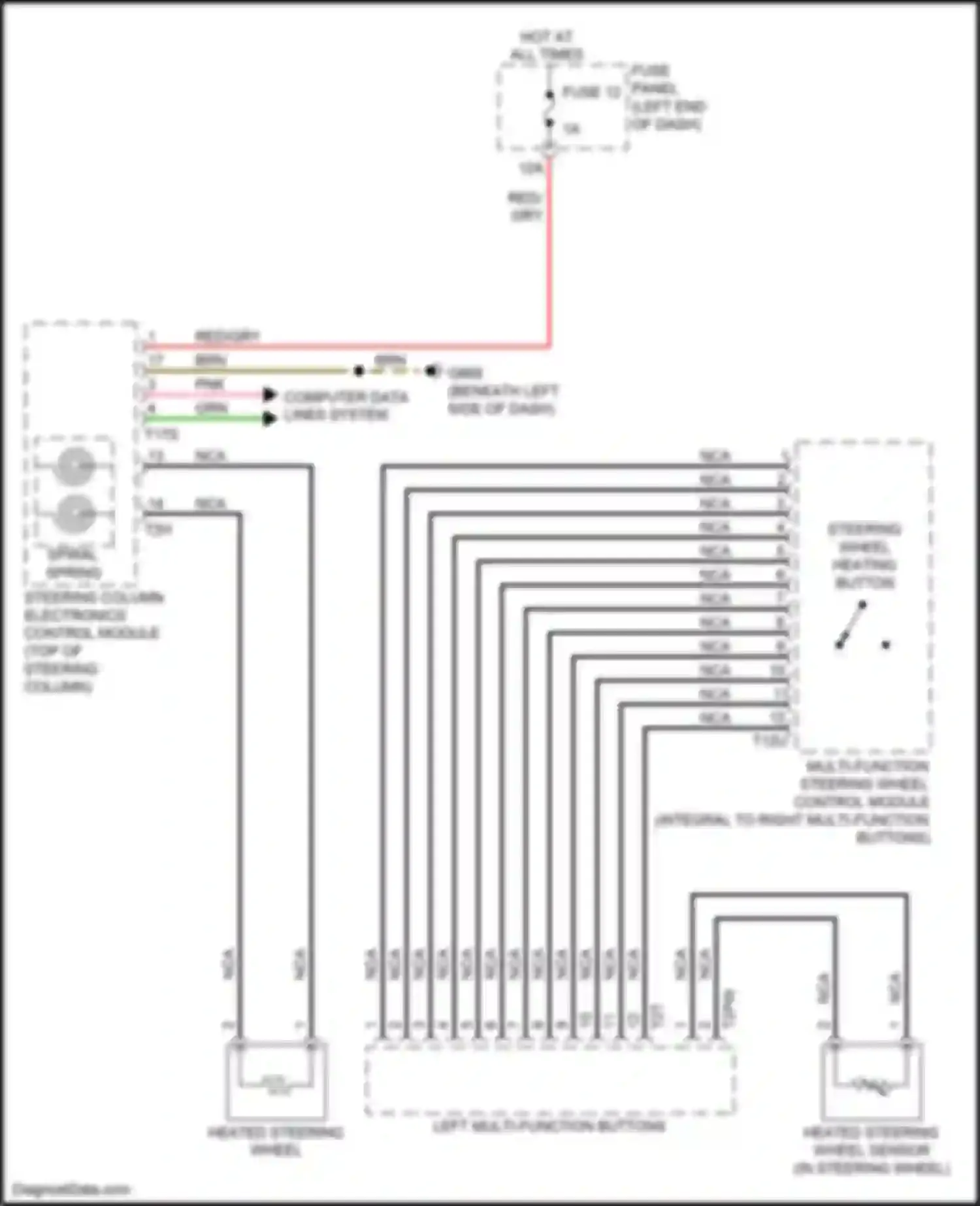 Wiring diagram heated steering wheel for Audi A8 D5 (2017-2022) (1 of 1)