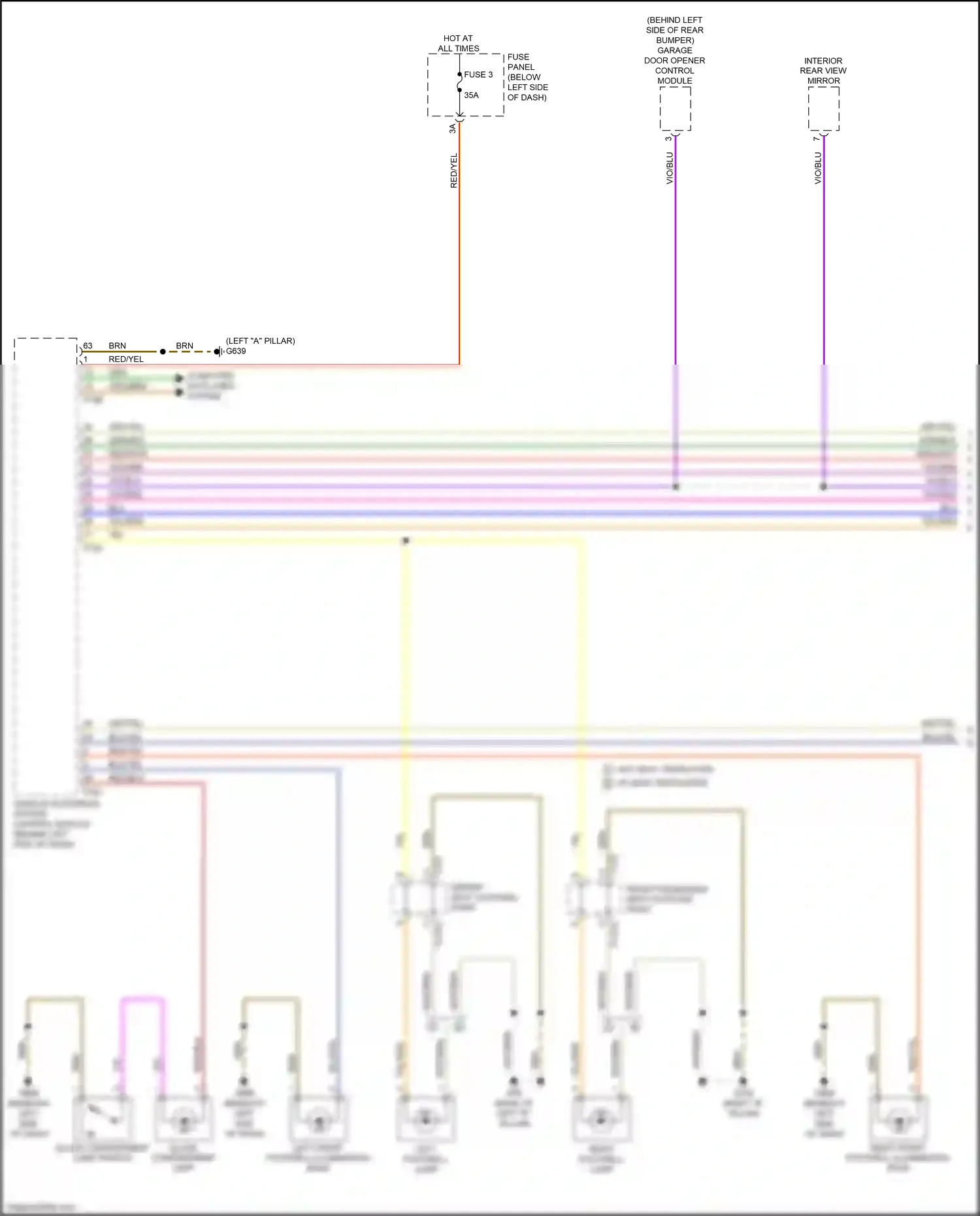 Audi A8 D5 (2017-2022) interior rear view mirror wiring diagram  (1 of 5)