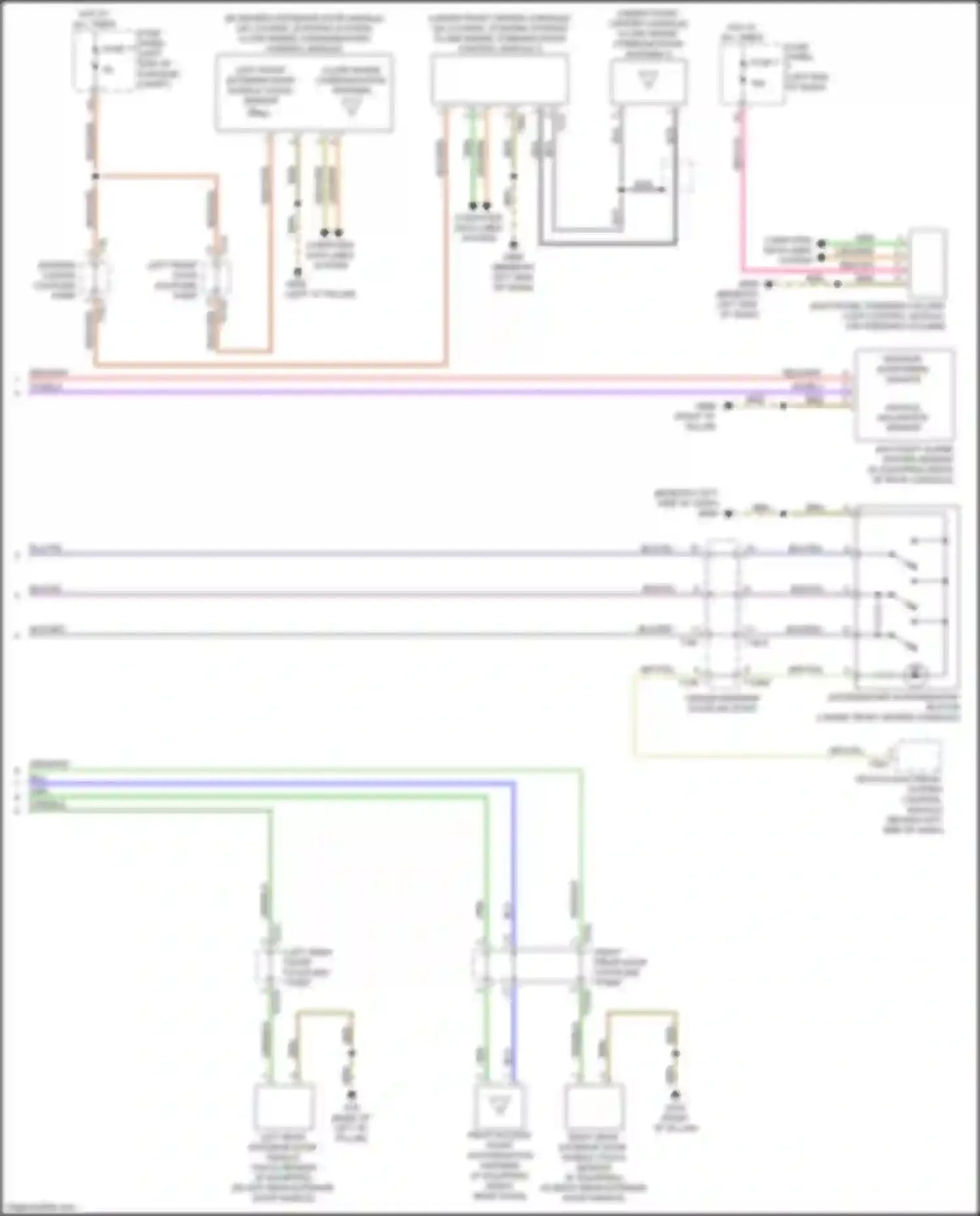 Wiring diagram left rear exterior door handle touch sensor for Audi A8 D5 (2017-2022) (1 of 4)