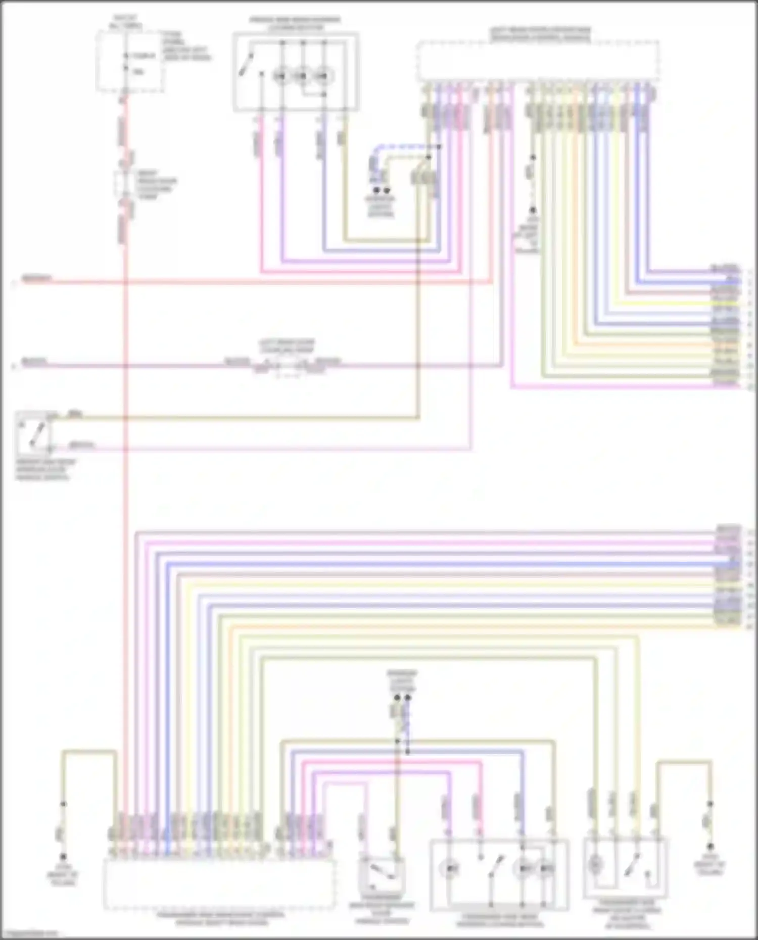 Wiring diagram passenger side rear interior door handle switch for Audi A8 D5 (2017-2022) (2 of 4)