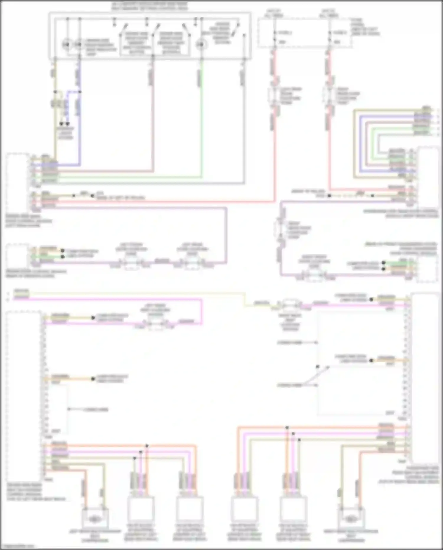 Wiring diagram passenger side rear seat adjustment control module for Audi A8 D5 (2017-2022) (5 of 7)