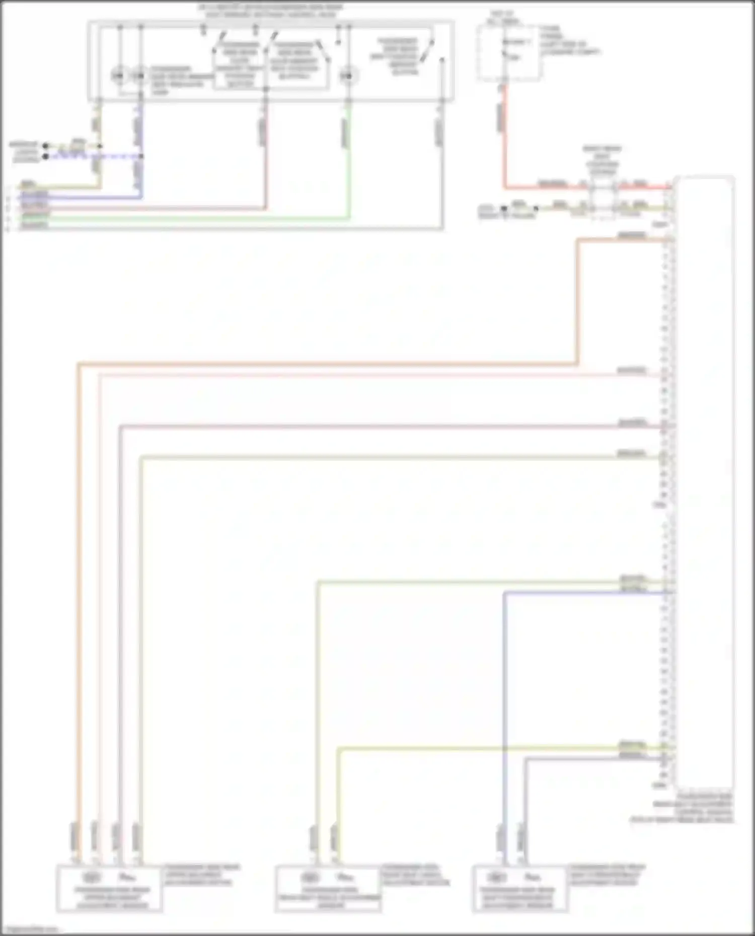 Wiring diagram passenger side rear seat angle adjustment sensor for Audi A8 D5 (2017-2022) (2 of 2)