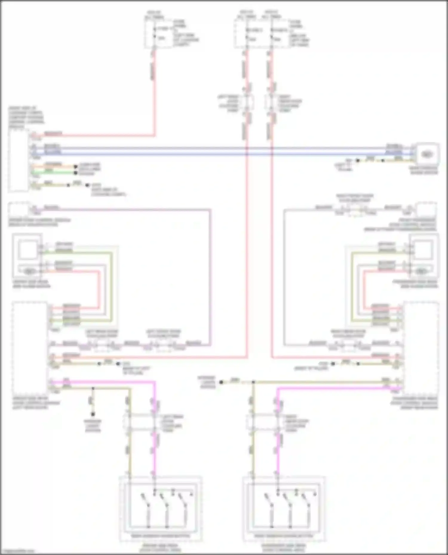 Wiring diagram passenger side rear side shade motor for Audi A8 D5 (2017-2022) (1 of 1)