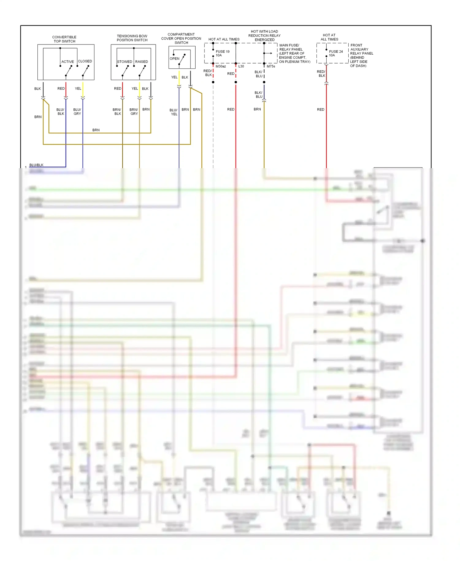 Wiring diagram compartment cover open position switch for Audi Cabriolet I (1991-2000) (1 of 1)