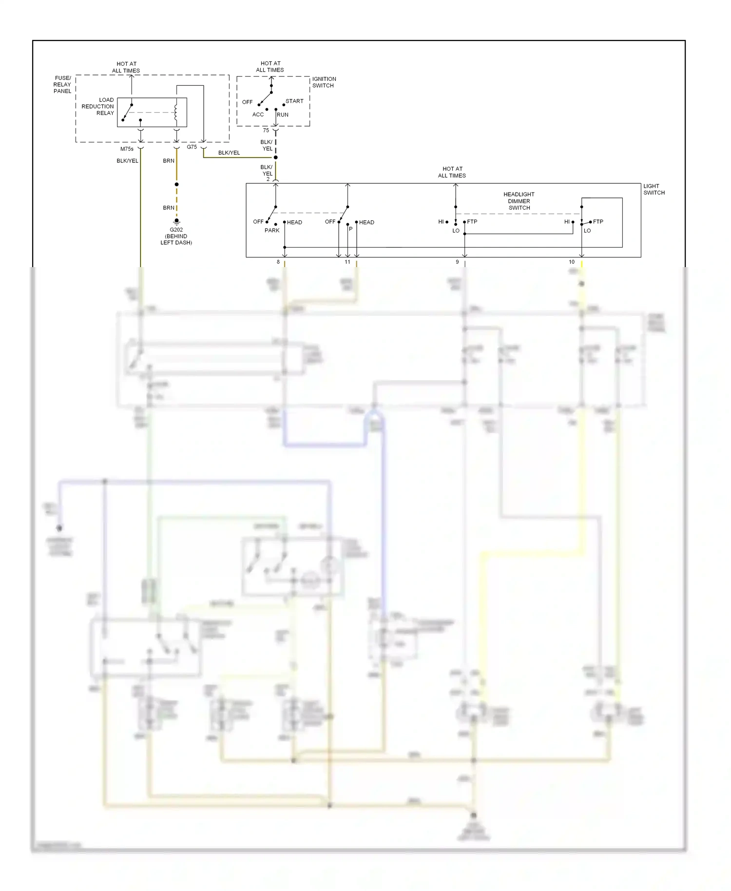 Wiring diagram fog light relay for Audi Cabriolet I (1991-2000) (1 of 2)