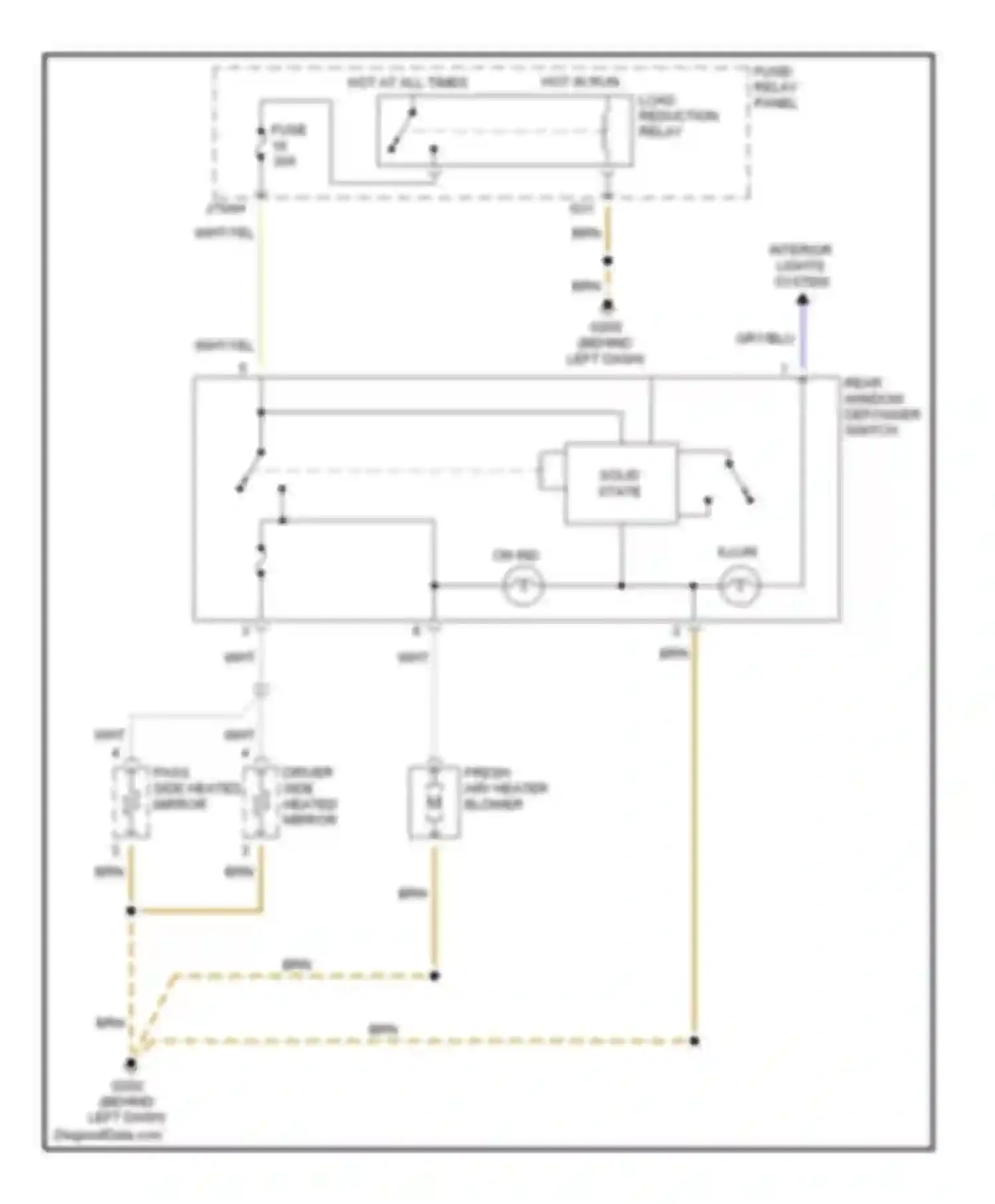 Wiring diagram load reduction relay for Audi Cabriolet I (1991-2000)