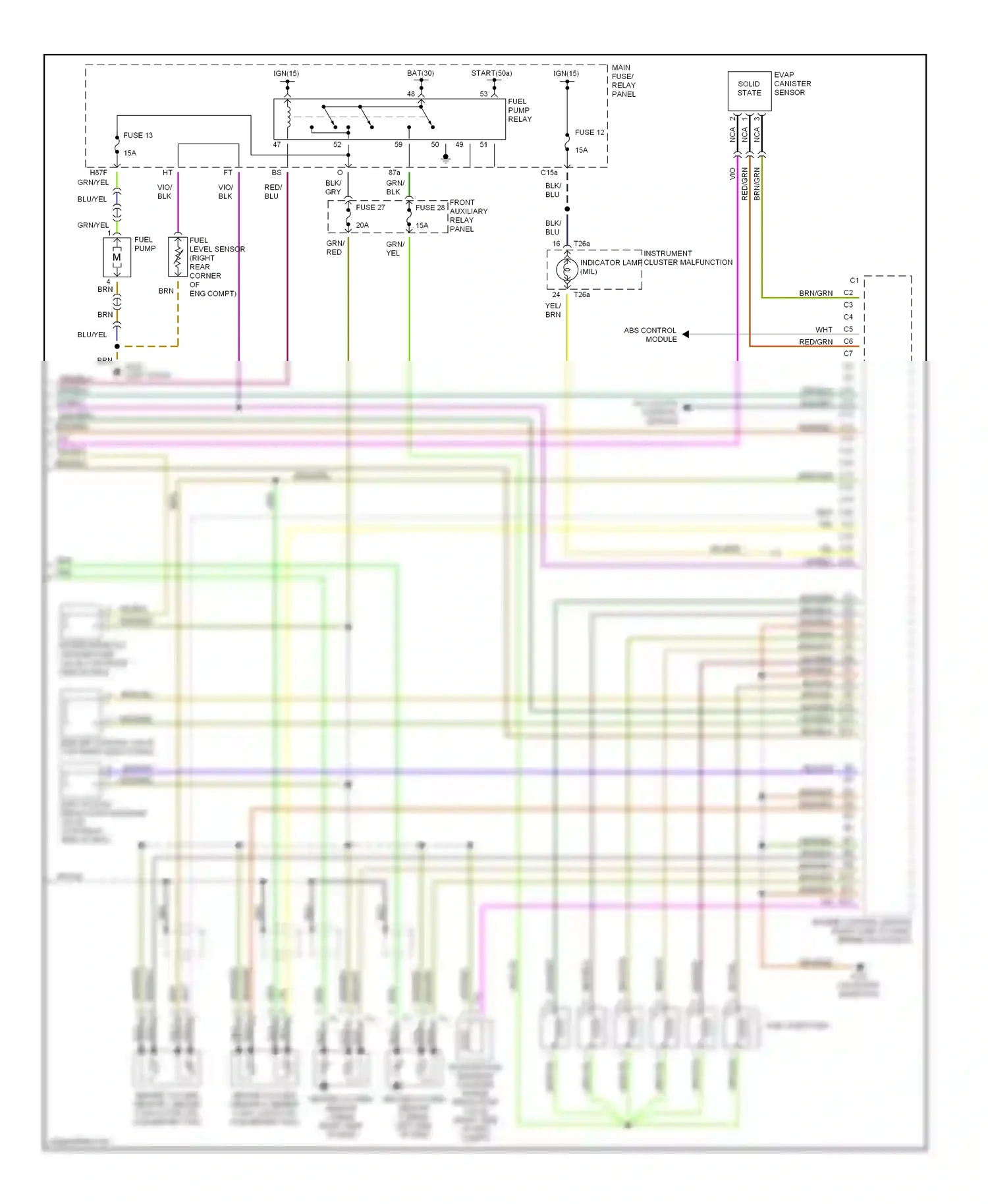 Audi Cabriolet I (1991-2000) (left dash) wiring diagram  (2 of 2)