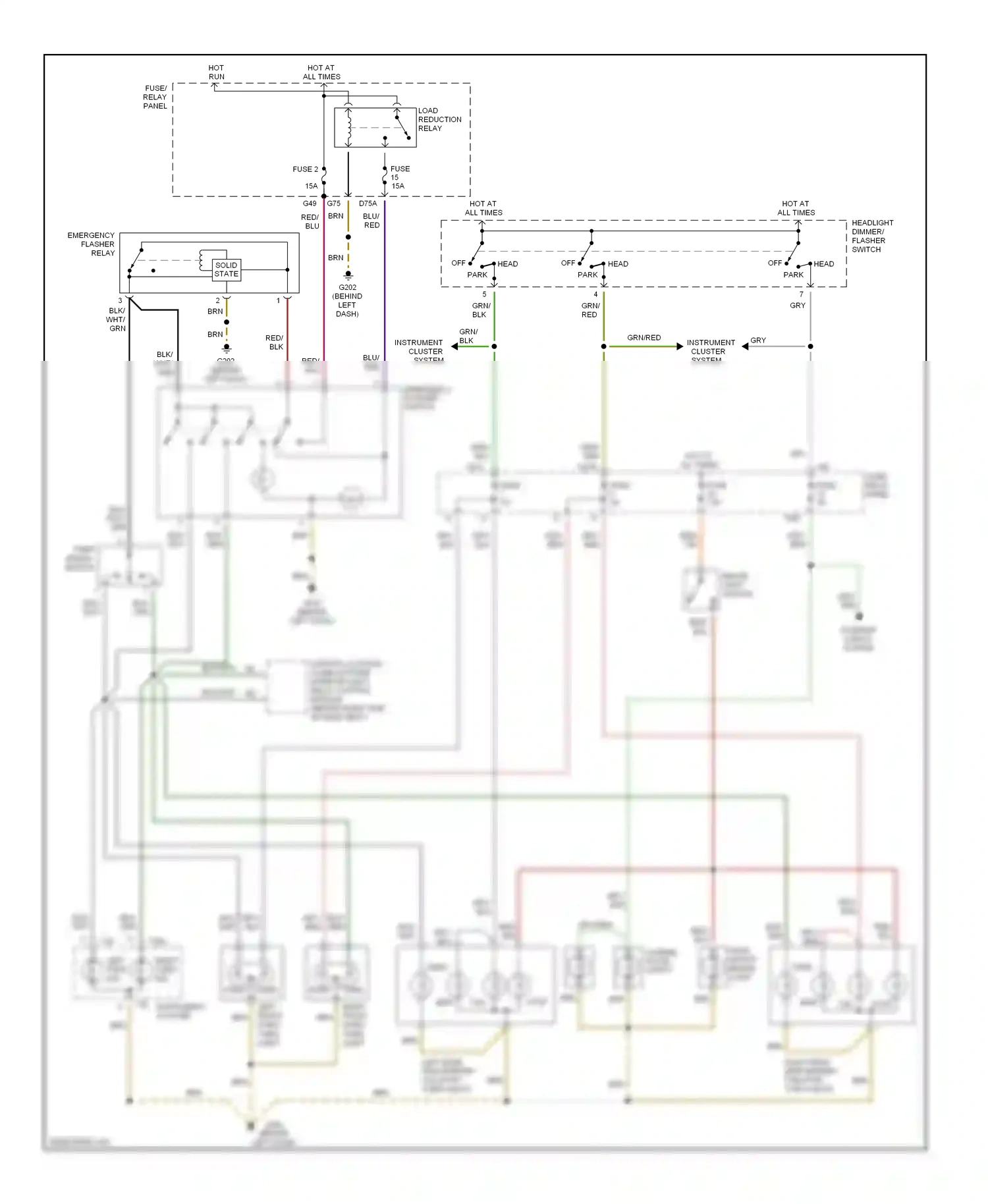 Wiring diagram left front park/ turn light for Audi Cabriolet I (1991-2000) (1 of 1)
