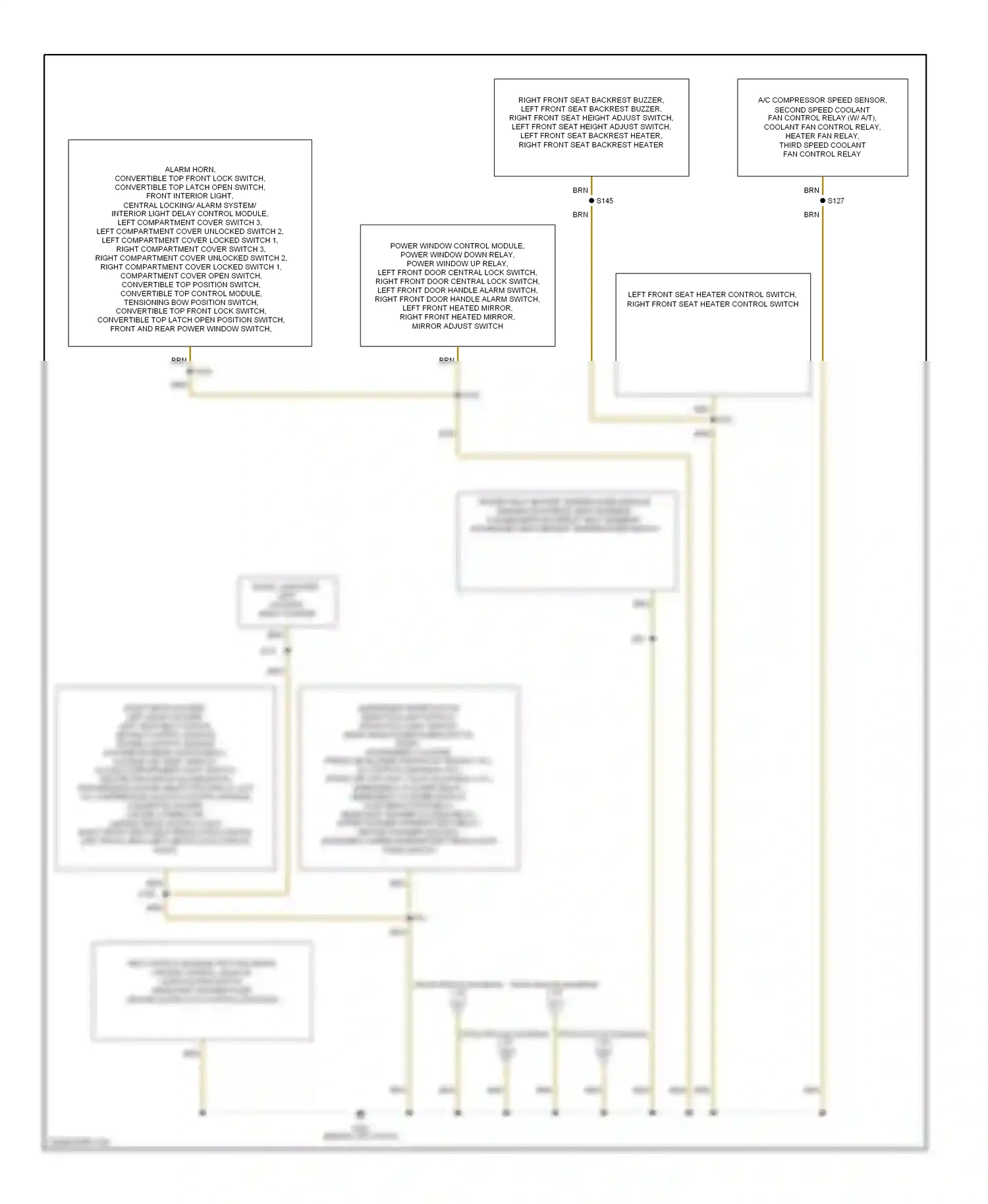 Wiring diagram left front seat heater control switch, right front seat heater control switch for Audi Cabriolet I (1991-2000) (1 of 1)