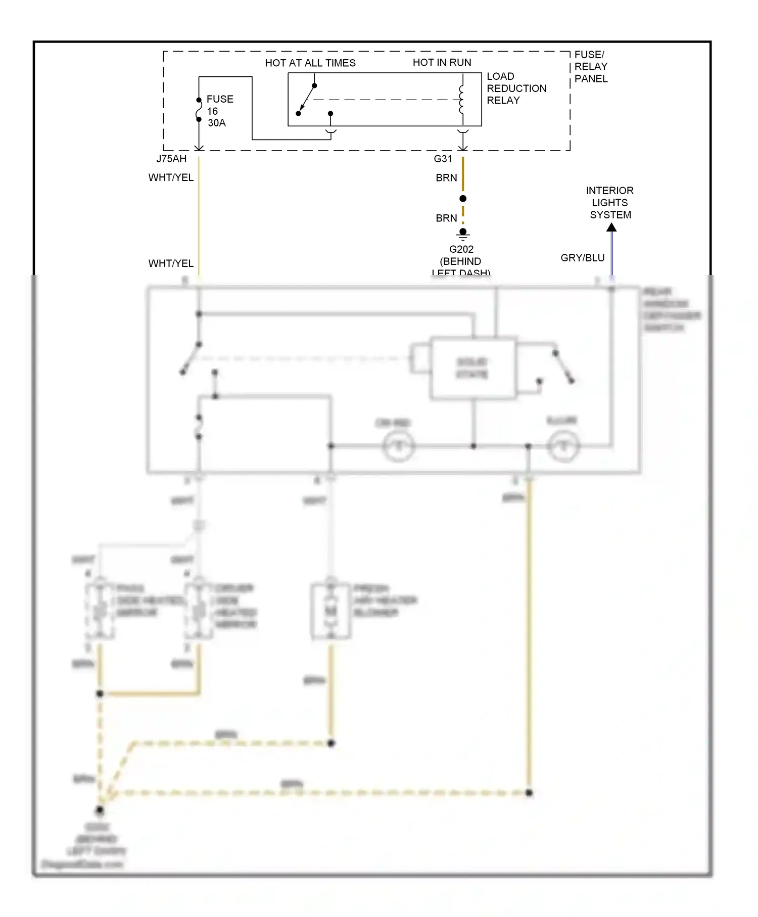 Wiring diagram load reduction relay for Audi Cabriolet I (1991-2000) (1 of 5)