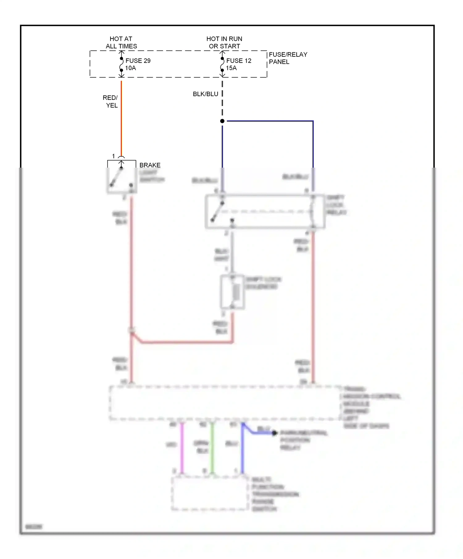 Wiring diagram multi-function transmission range switch for Audi Cabriolet I (1991-2000) (2 of 2)