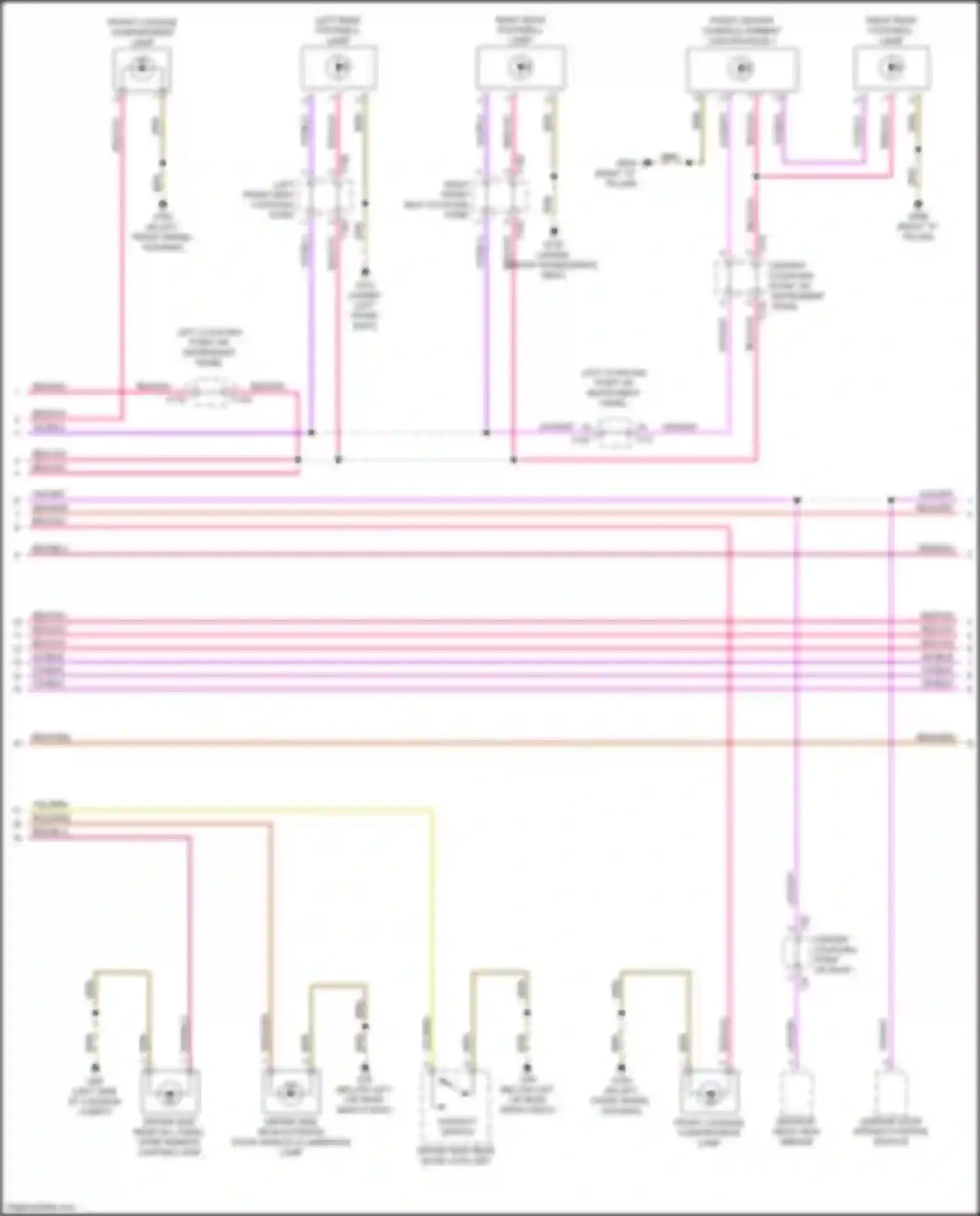 Wiring diagram driver side rear sill panel strip ambient lighting lamp for Audi e-tron GT I (2020-2024) (1 of 2)