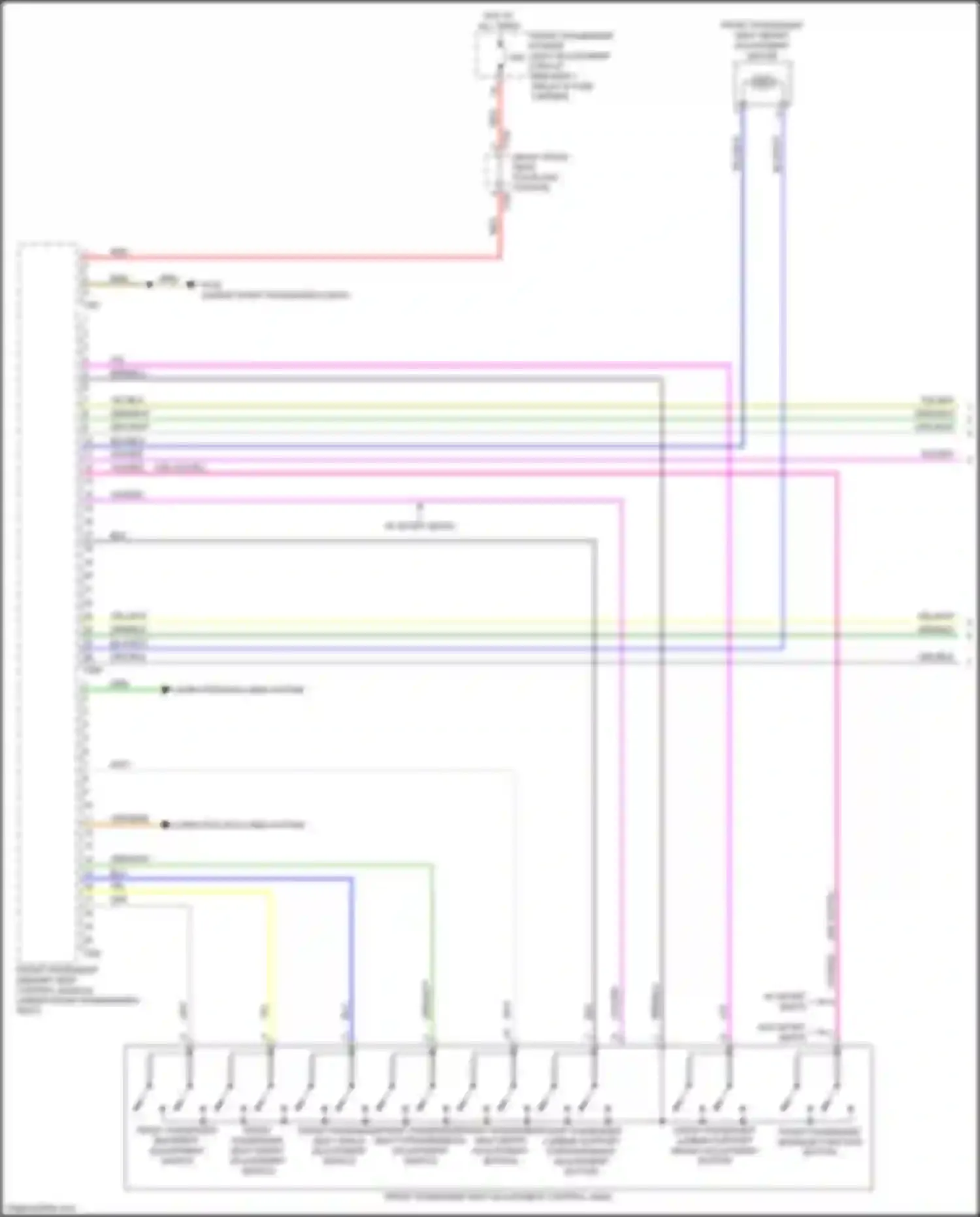 Wiring diagram front passenger lumbar support height adjustment button for Audi e-tron GT I (2020-2024) (1 of 1)