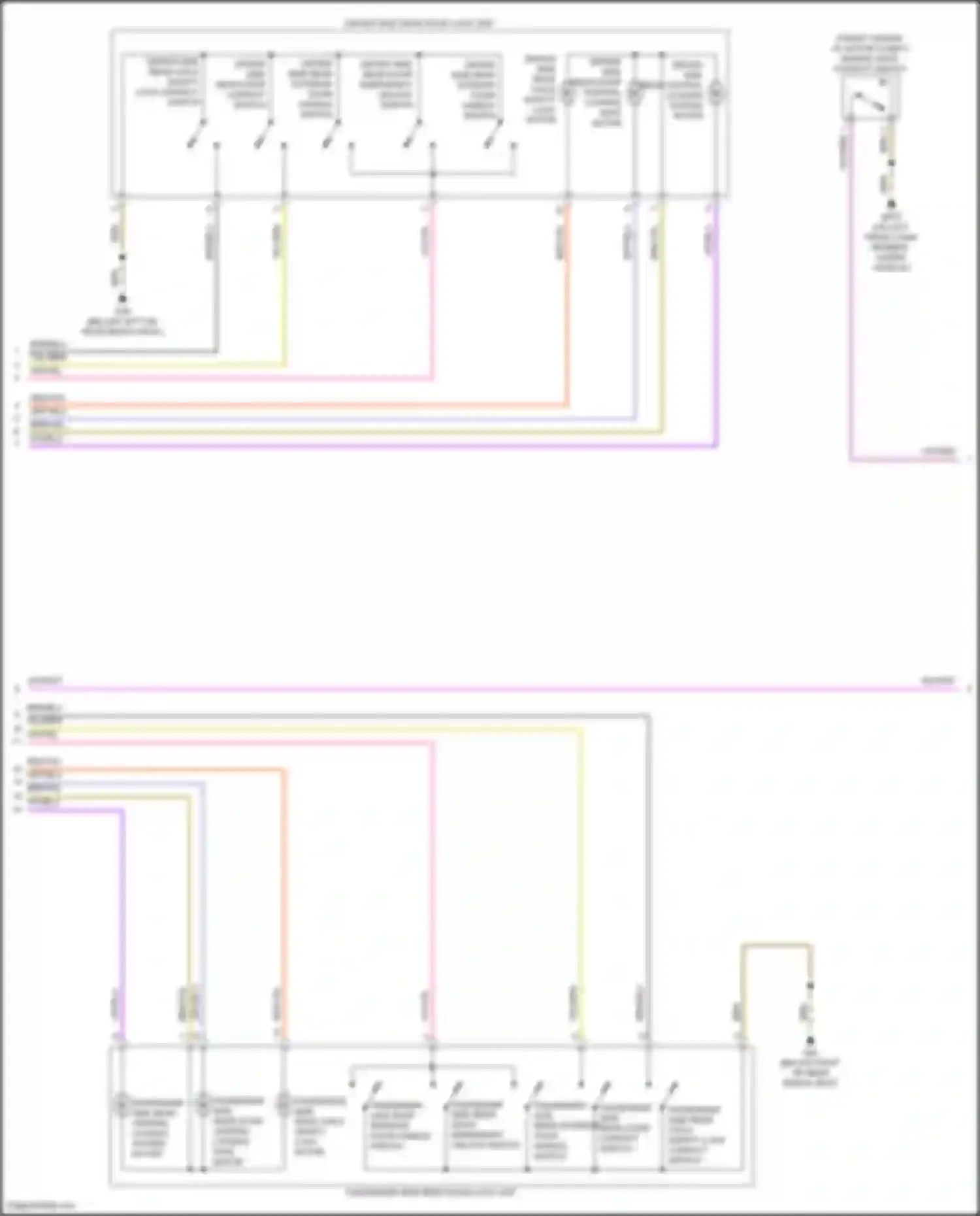 Wiring diagram passenger side rear door central locking safe motor for Audi e-tron GT I (2020-2024) (1 of 2)