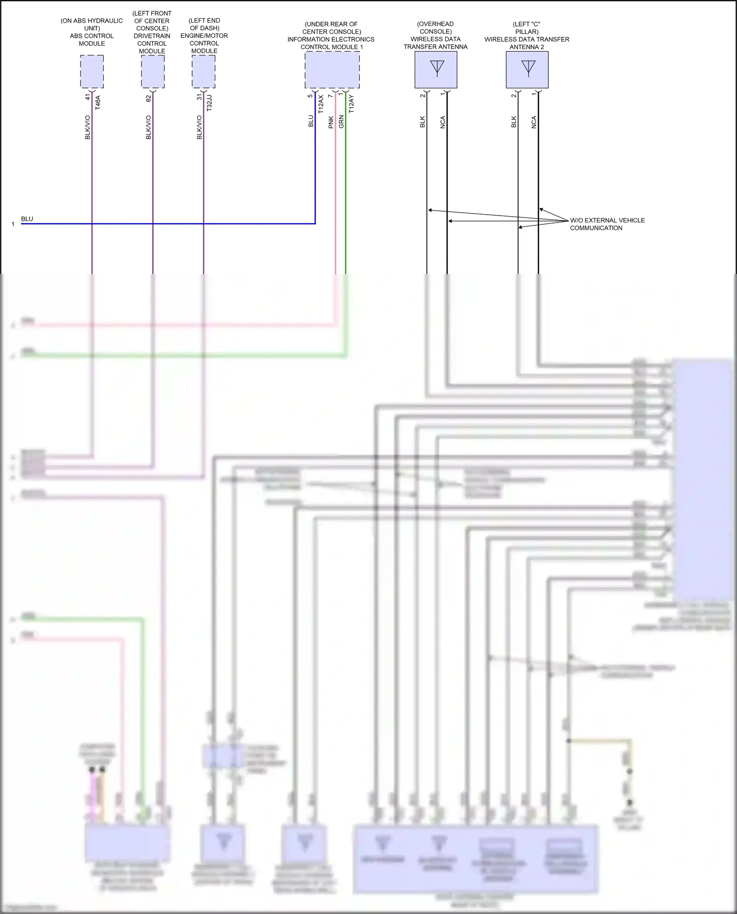 Audi e-tron S I (2020-2024) drivetrain control module wiring diagram  (3 of 5)