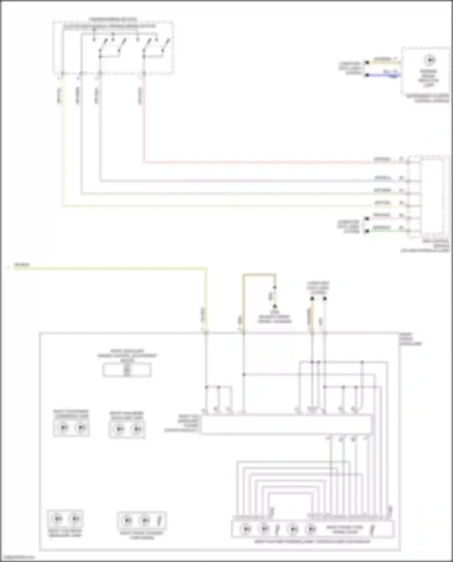 Wiring diagram electro- mechanical parking brake button for Audi e-tron S I (2020-2024) (2 of 3)