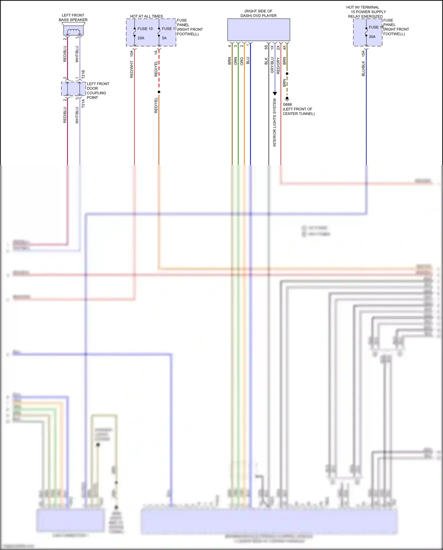 Audi e-tron S I (2020-2024) information electronics control module 1 (under rear of center console) wiring diagram  (1 of 4)