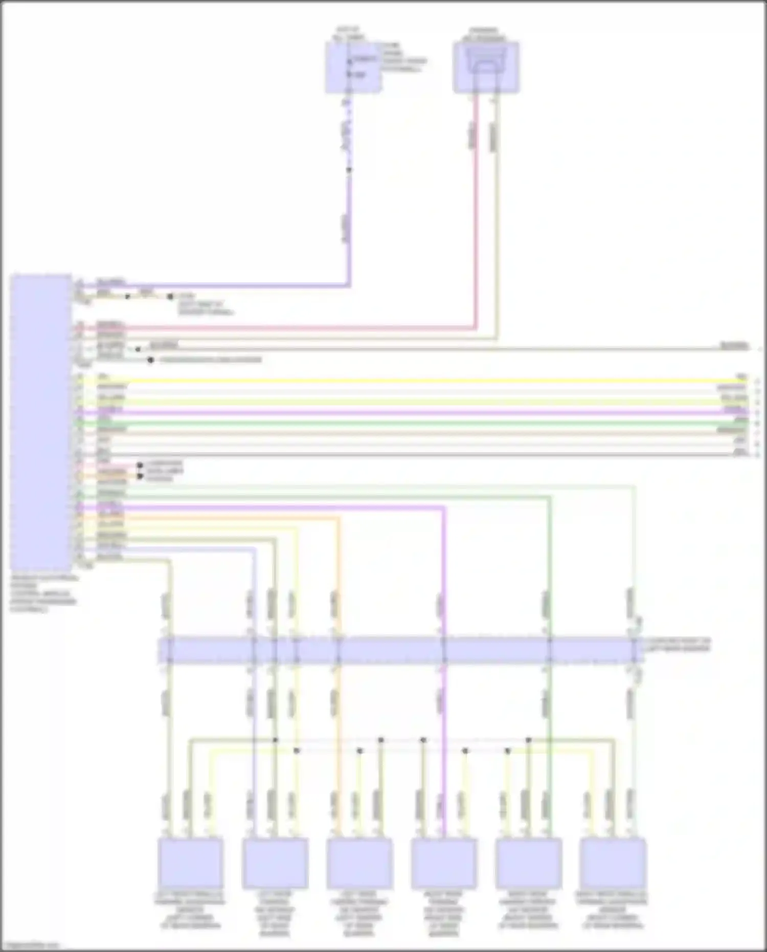 Wiring diagram left rear center parking aid sensor for Audi e-tron S I (2020-2024) (3 of 3)