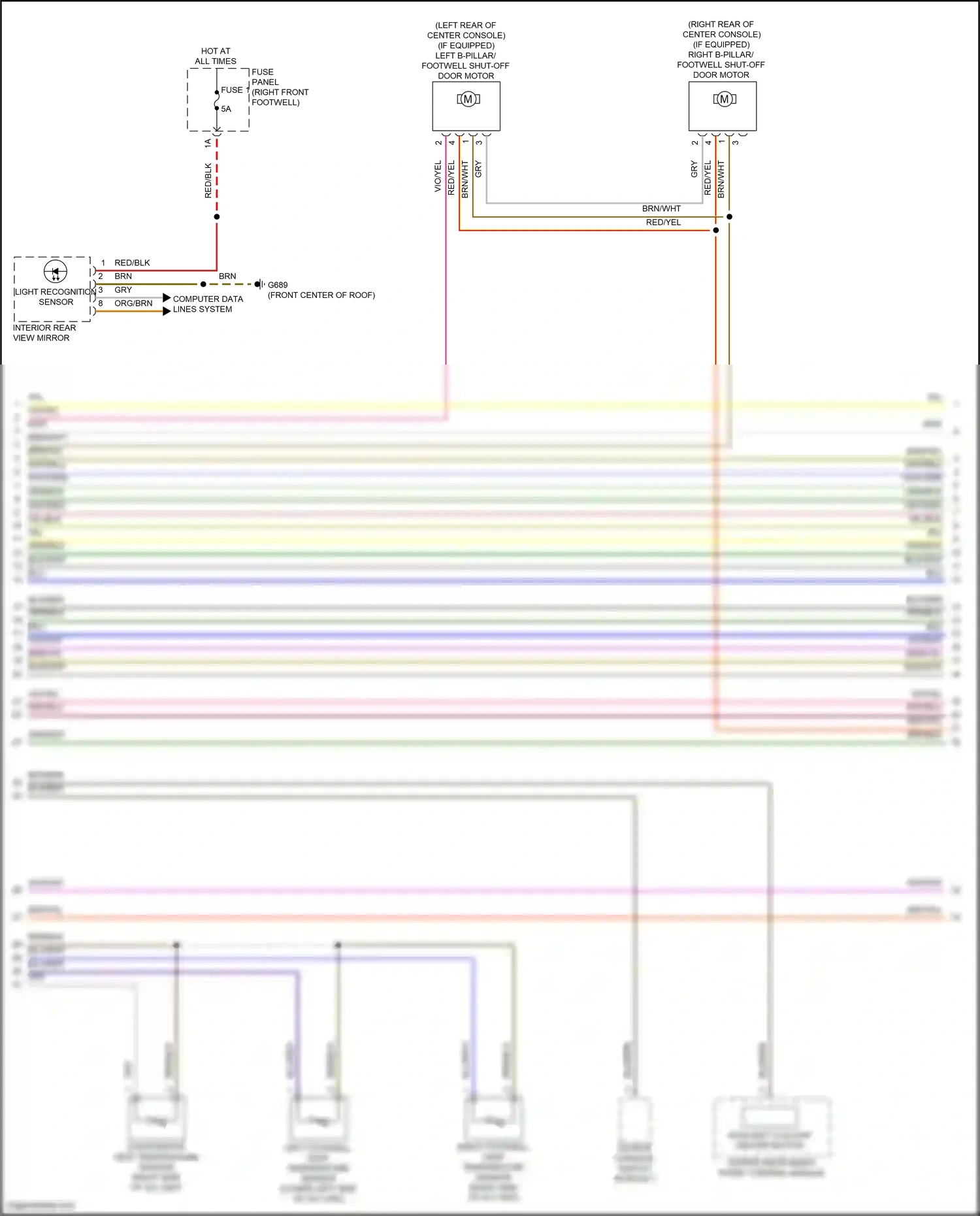 Audi e-tron S I (2020-2024) light recognition sensor wiring diagram  (1 of 3)
