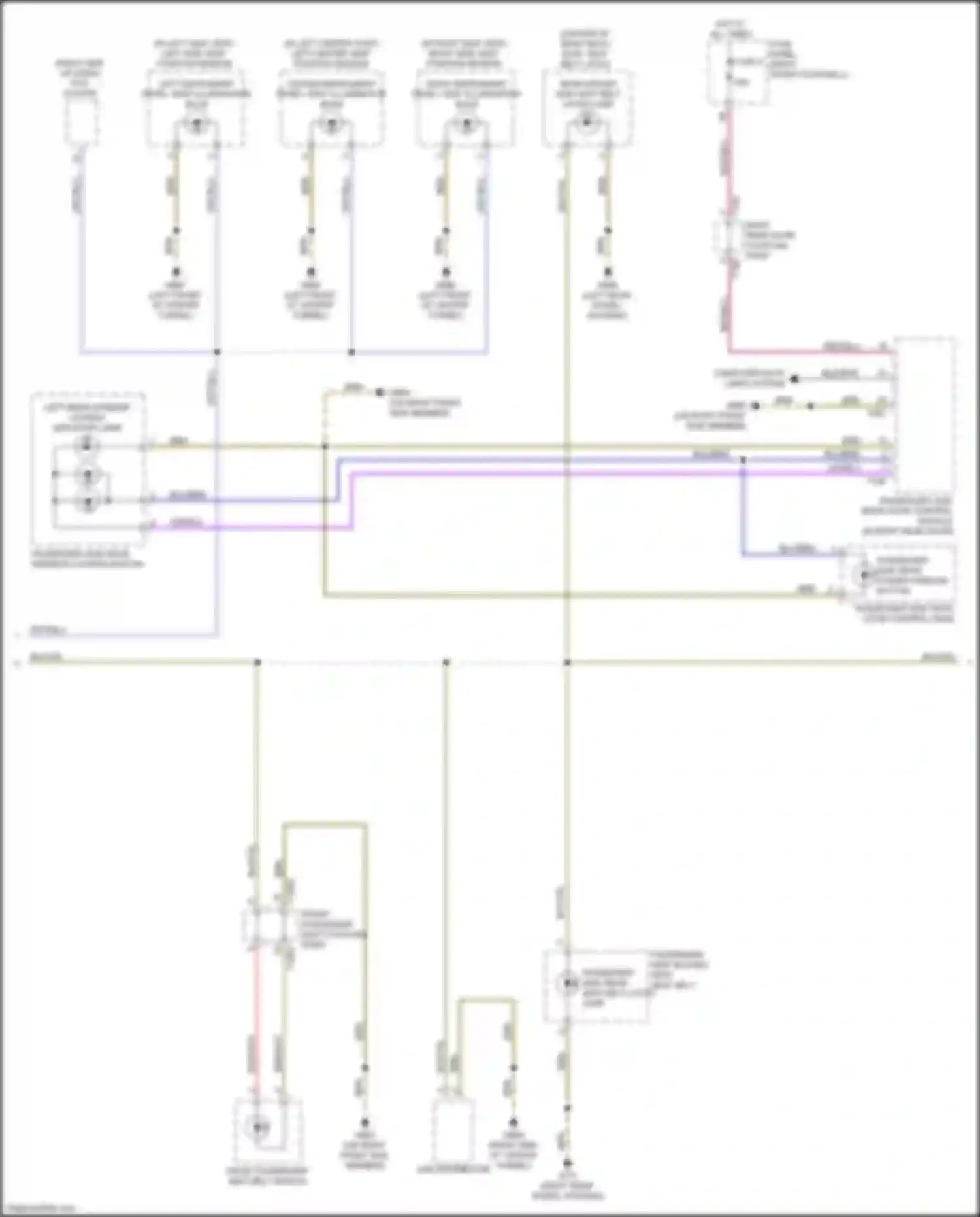 Wiring diagram passenger side rear seat belt latch lamp for Audi e-tron S I (2020-2024) (1 of 2)