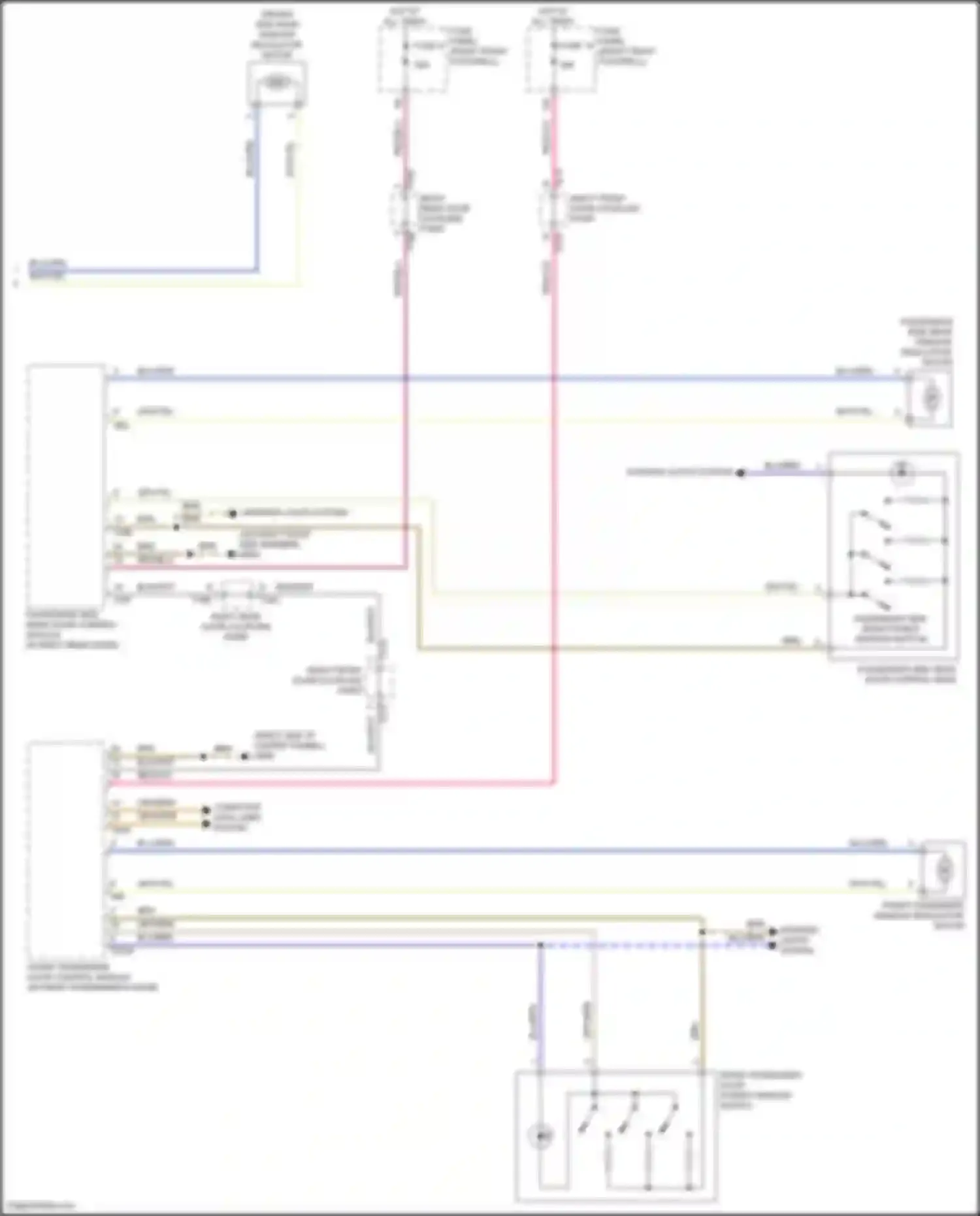Wiring diagram passenger side rear window regulator motor for Audi e-tron S I (2020-2024) (1 of 1)