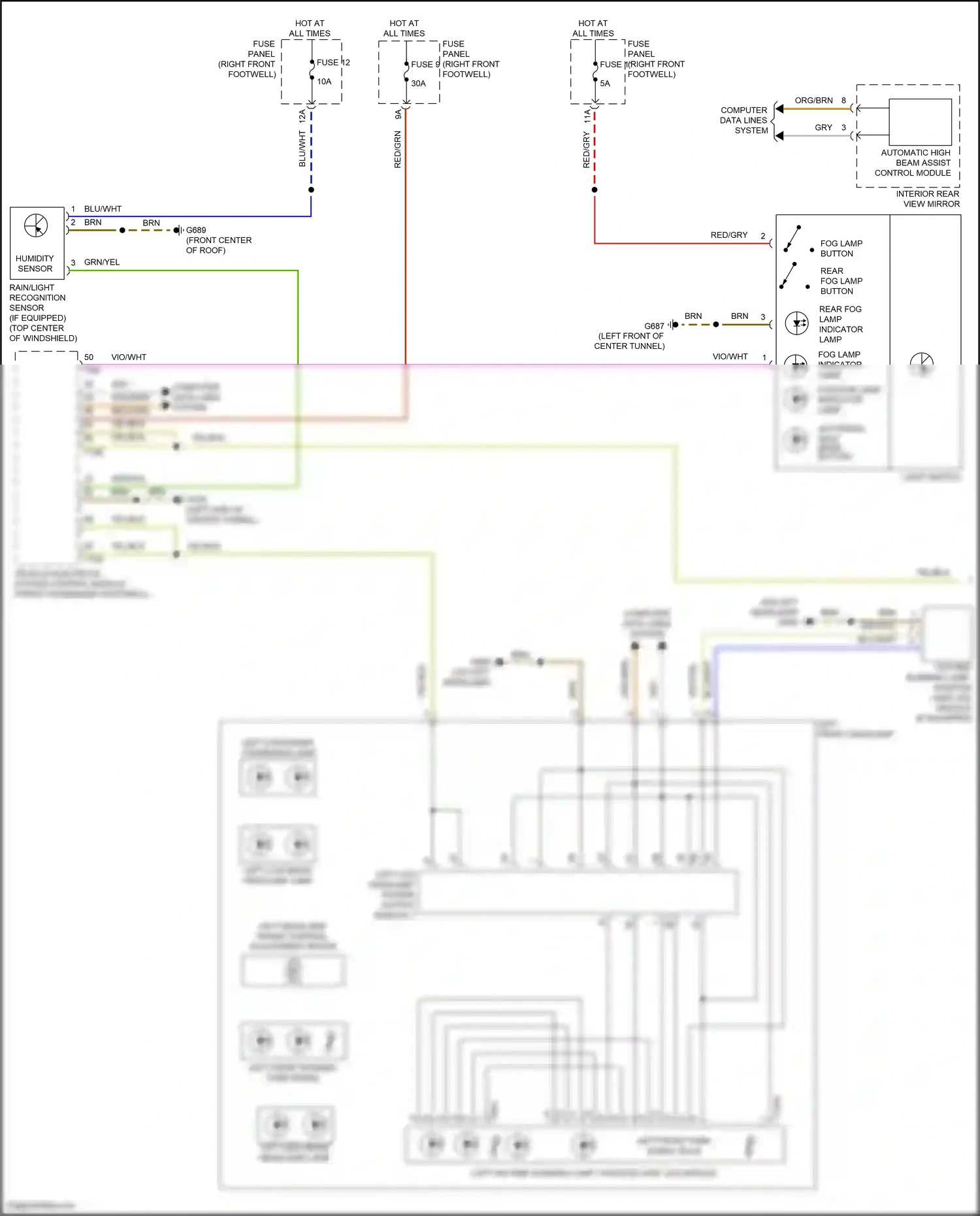 Audi e-tron S I (2020-2024) rain/light recognition sensor wiring diagram  (3 of 6)