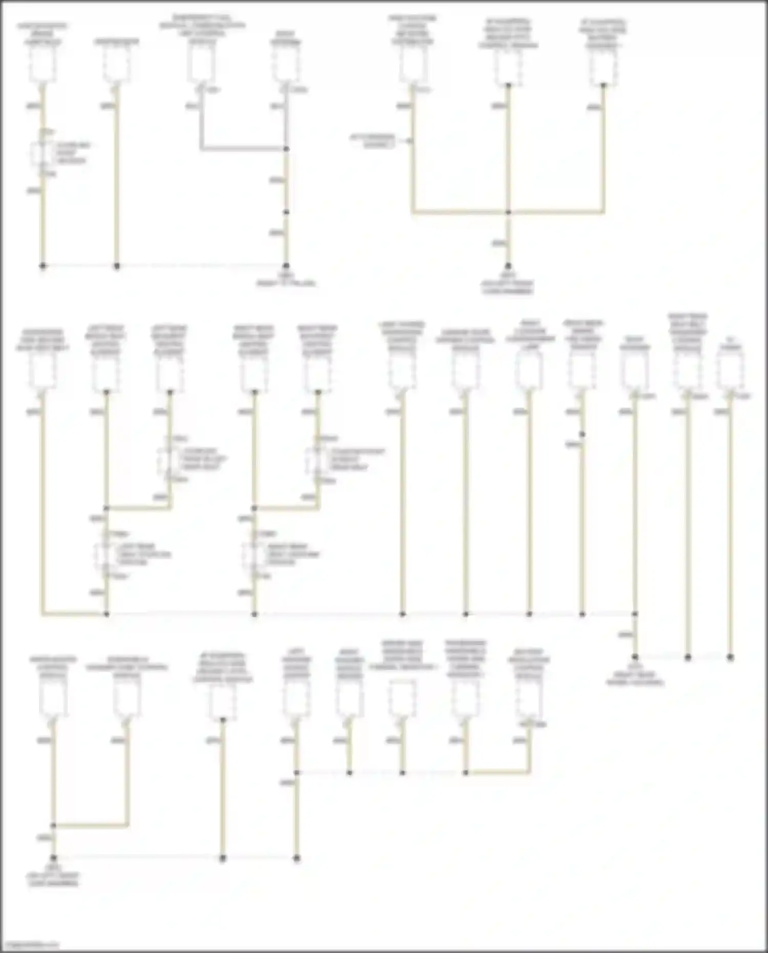 Wiring diagram right rear seat belt tensioner control module for Audi e-tron S I (2020-2024) (1 of 3)