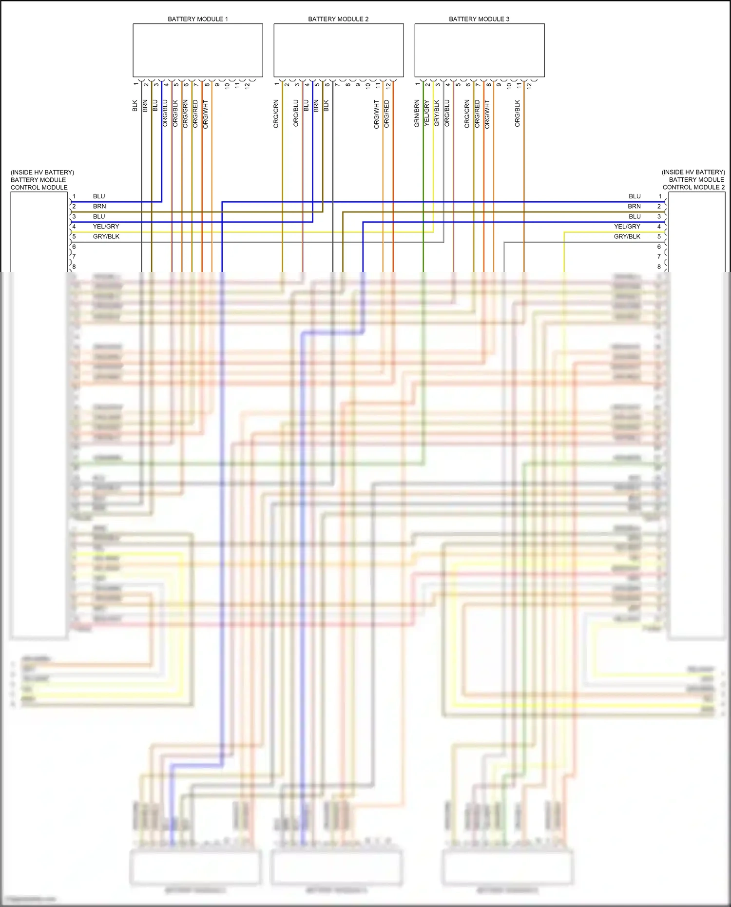 Audi e-tron I (2018-2024) battery module control module 2 wiring diagram  (1 of 1)