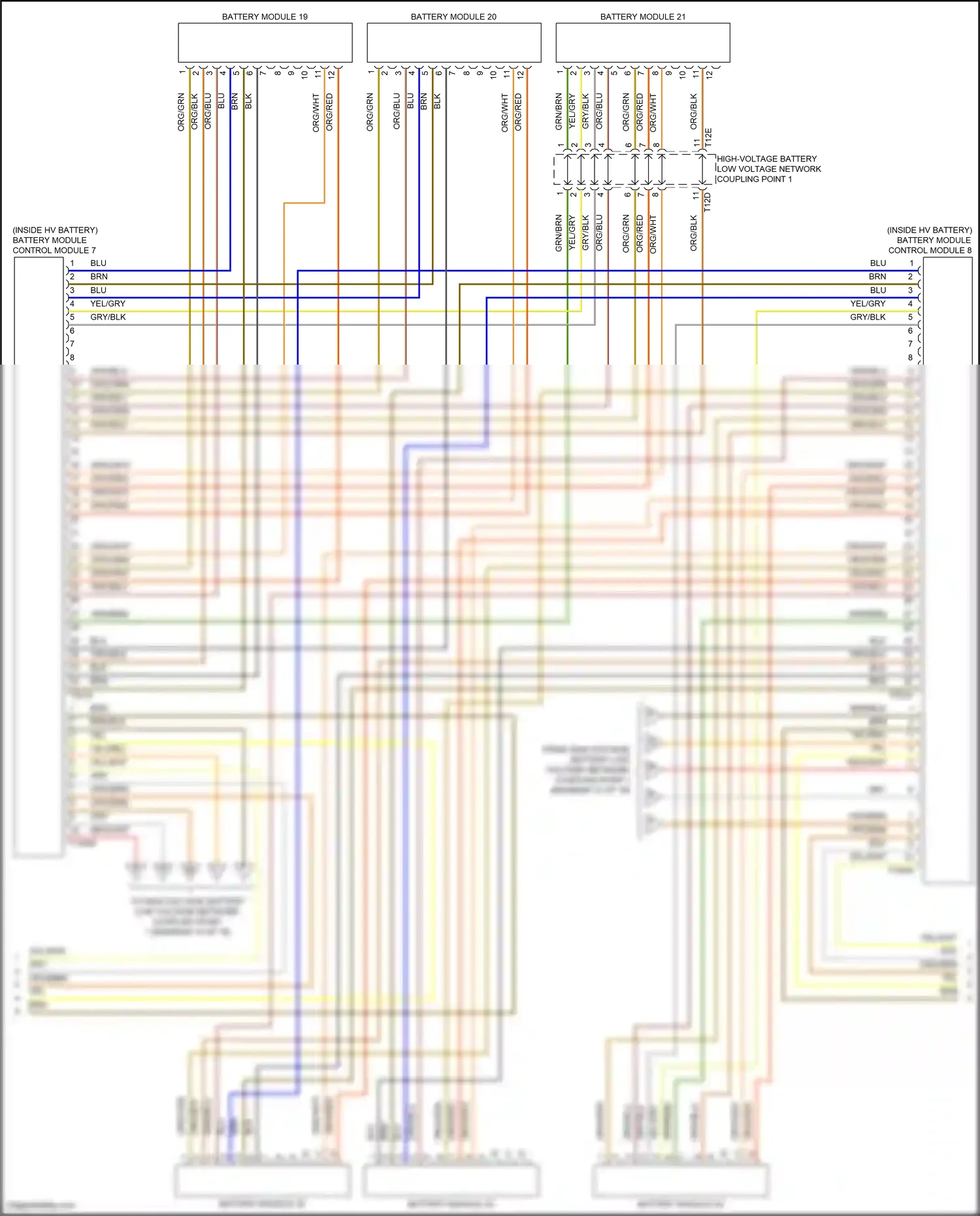 Audi e-tron I (2018-2024) battery module control module 8 wiring diagram  (1 of 1)