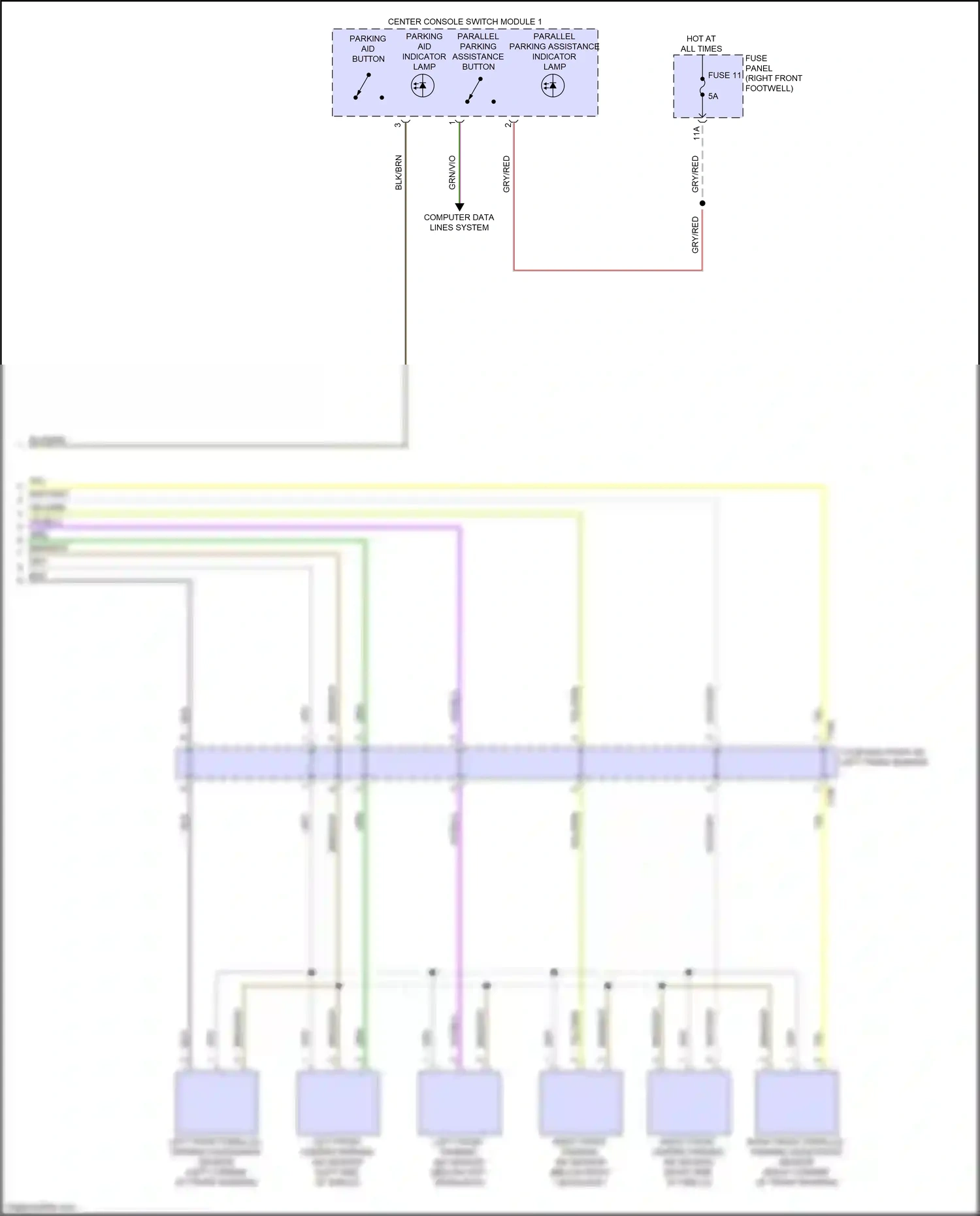 Audi e-tron I (2018-2024) center console switch module 1 wiring diagram  (5 of 6)