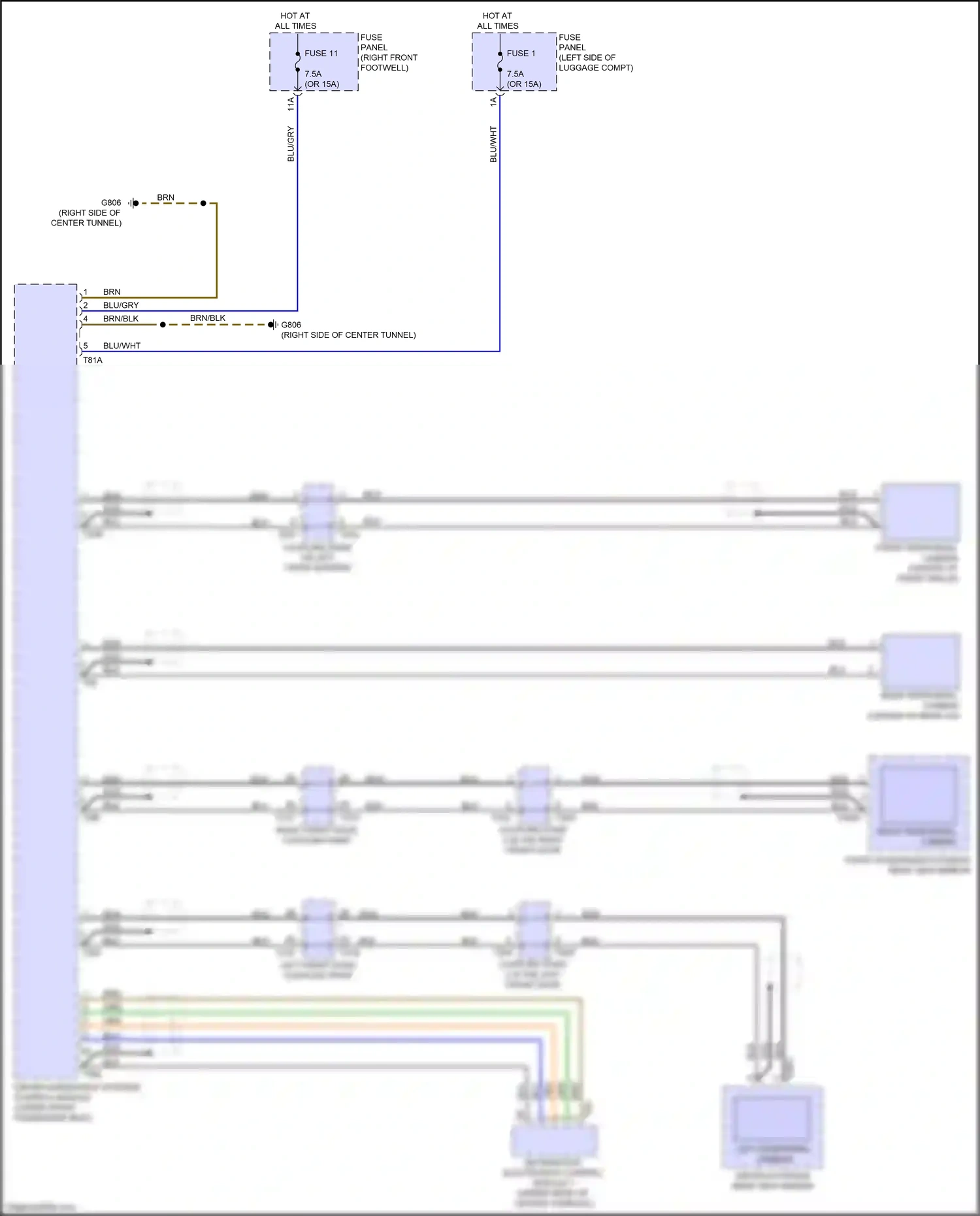 Audi e-tron I (2018-2024) driver assistance systems control module wiring diagram  (7 of 9)