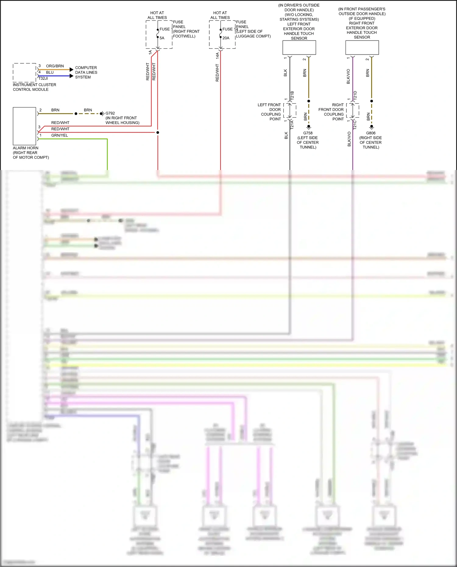 Audi e-tron I (2018-2024) front access/start authorization antenna wiring diagram  (1 of 1)