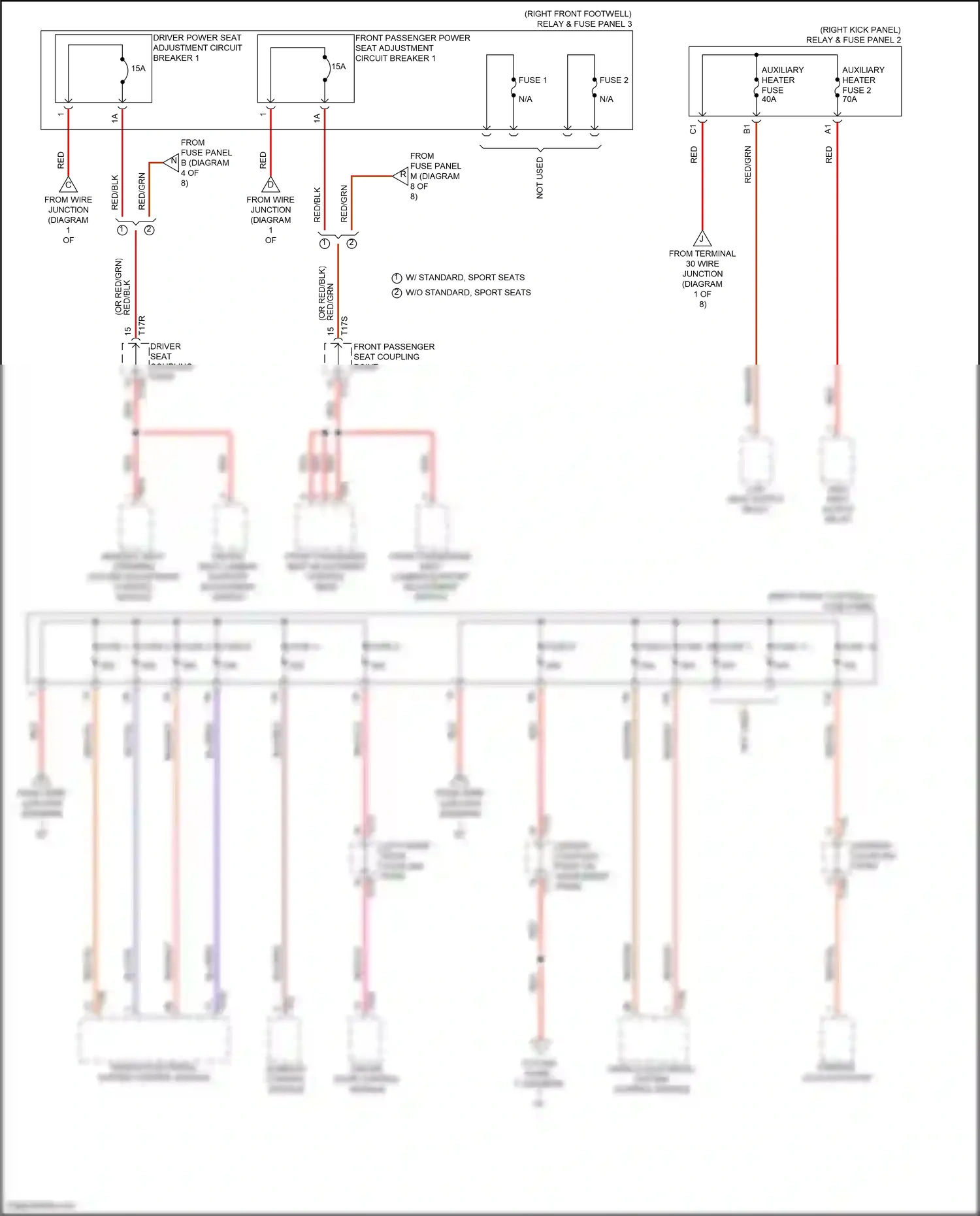 Audi e-tron I (2018-2024) interior coupling point wiring diagram  (1 of 2)