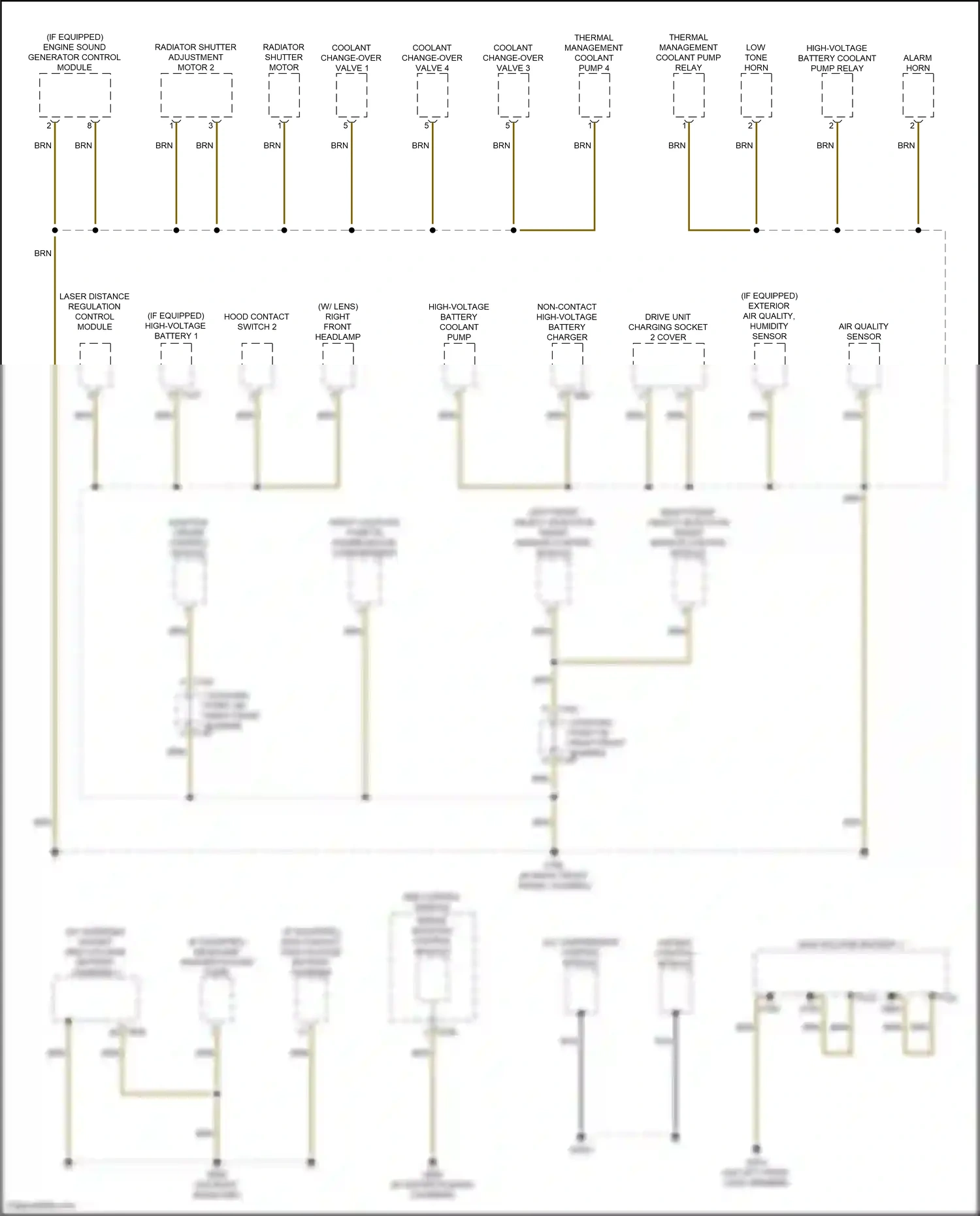 Audi e-tron I (2018-2024) left front object detection radar sensor control module wiring diagram  (2 of 4)