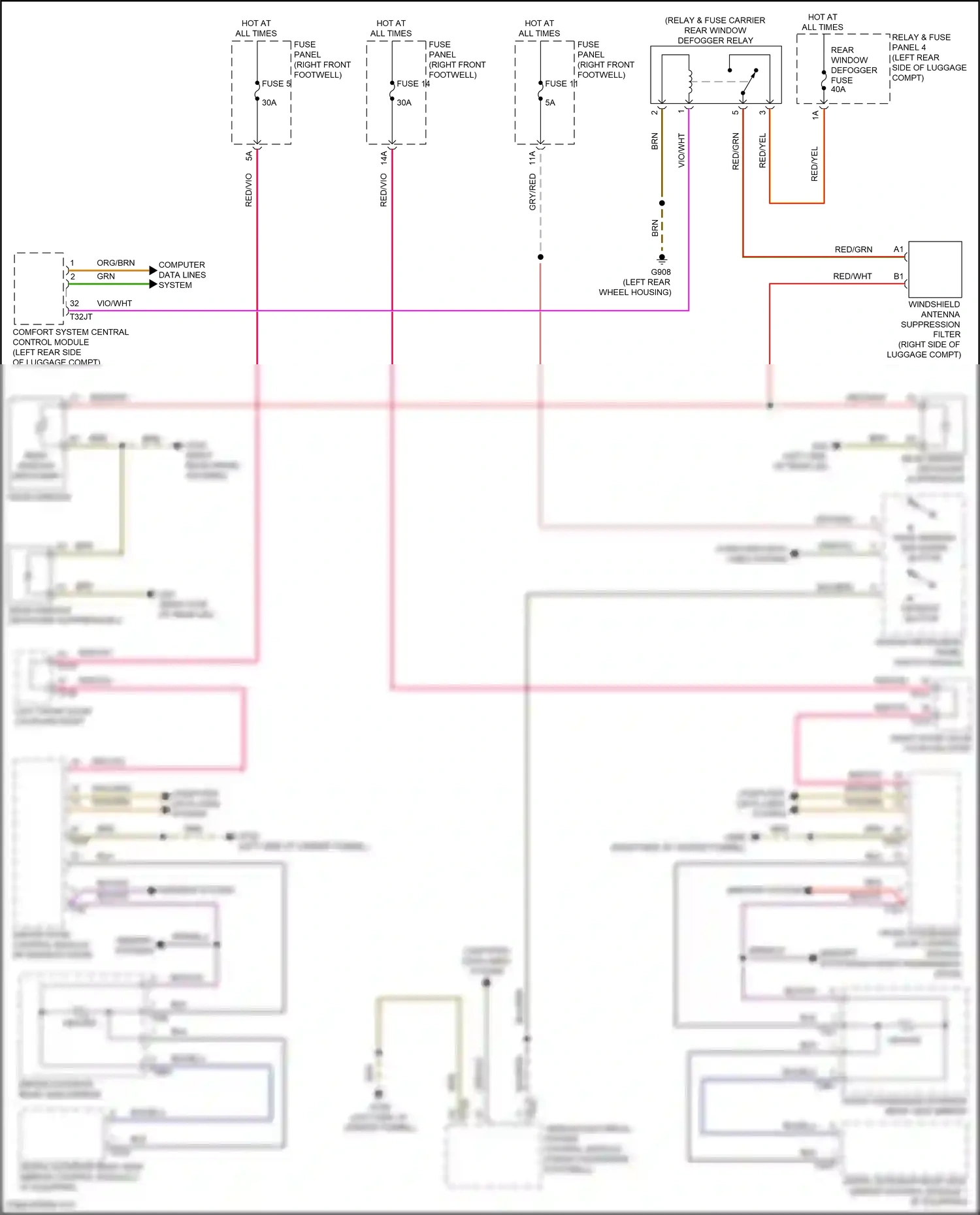 Audi e-tron I (2018-2024) memory systems wiring diagram  (1 of 2)