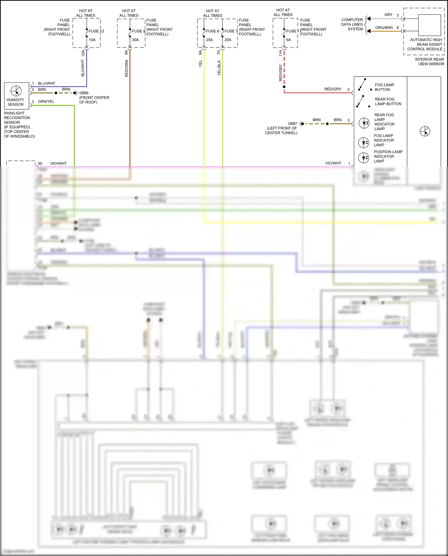 Audi e-tron I (2018-2024) rain/light recognition sensor wiring diagram  (4 of 6)