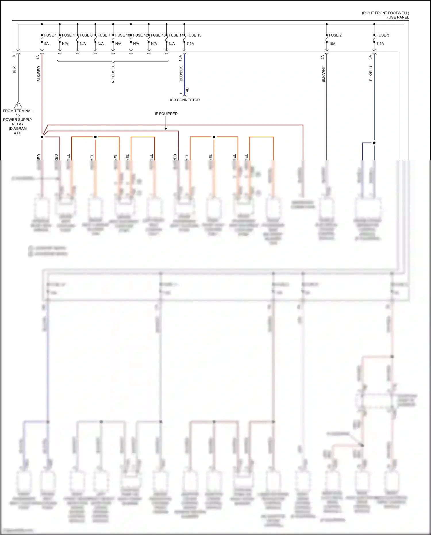 Audi e-tron I (2018-2024) right front object detection radar sensor control module wiring diagram  (4 of 4)