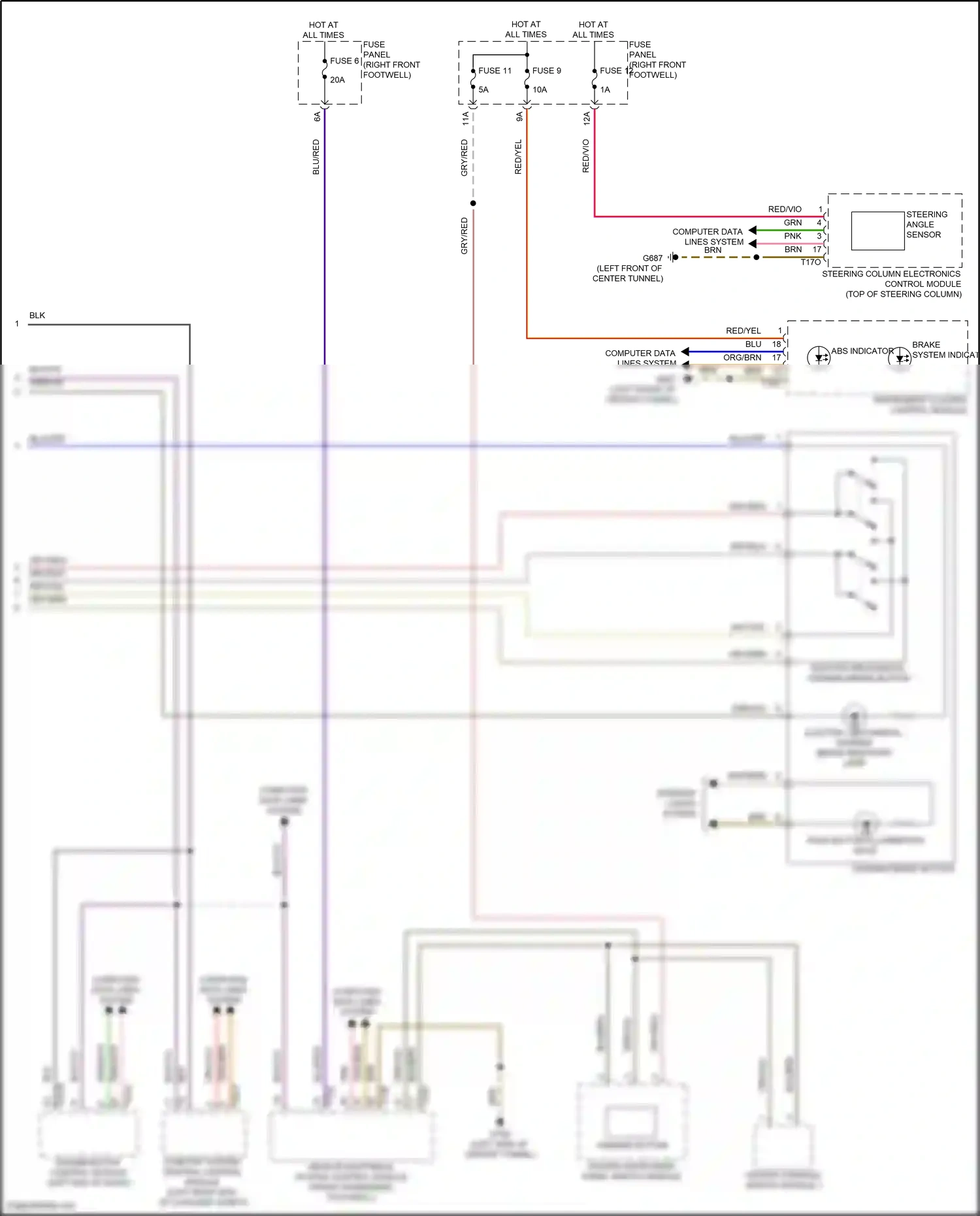 Audi e-tron I (2018-2024) steering angle sensor wiring diagram  (1 of 3)